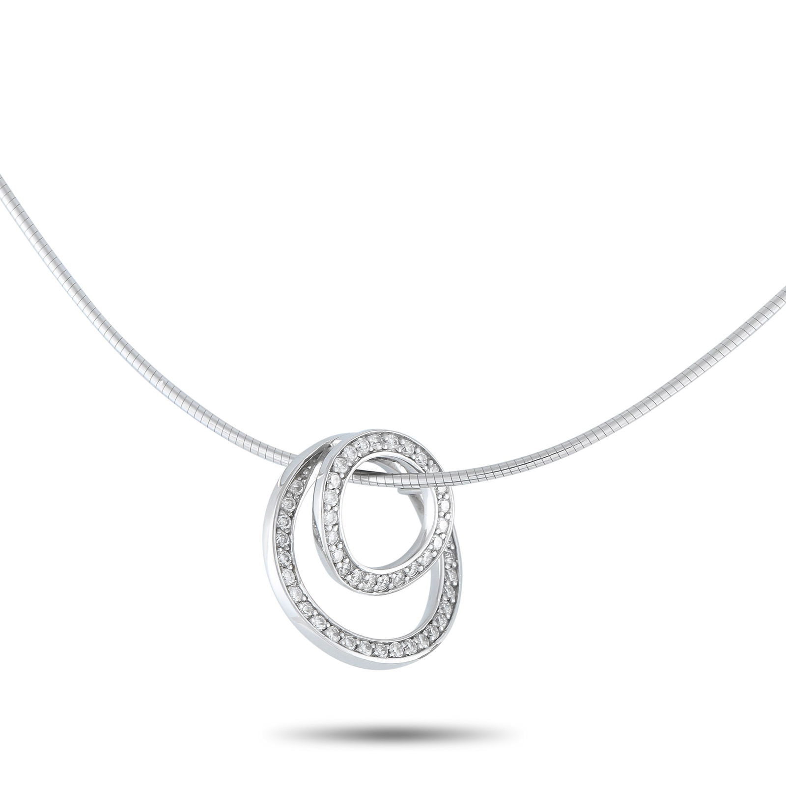 Movado 18K White Gold 0.75ct Diamond Pendant: Anyone with a minimalist aesthetic will appreciate the simplicity of this Movado necklace. This piece’s two circular pendants come to life thanks to inset Diamonds with a total weight of 0.75 carats