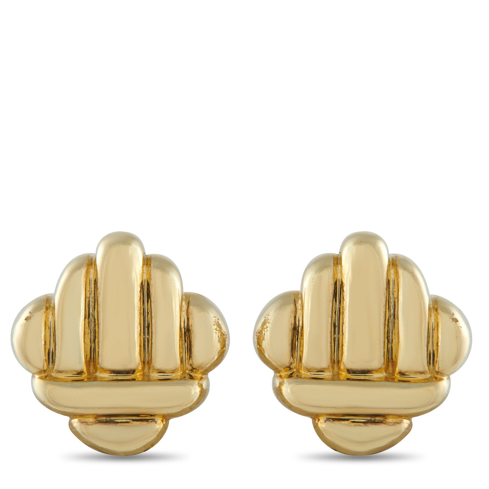 Cartier 18K Yellow Gold Clip-On Earrings: These Cartier earrings will never go out of style. Crafted from lustrous 18K Yellow Gold, the simple, elegant design makes them appropriate for any event or occasion. Each earring measures 1.0”