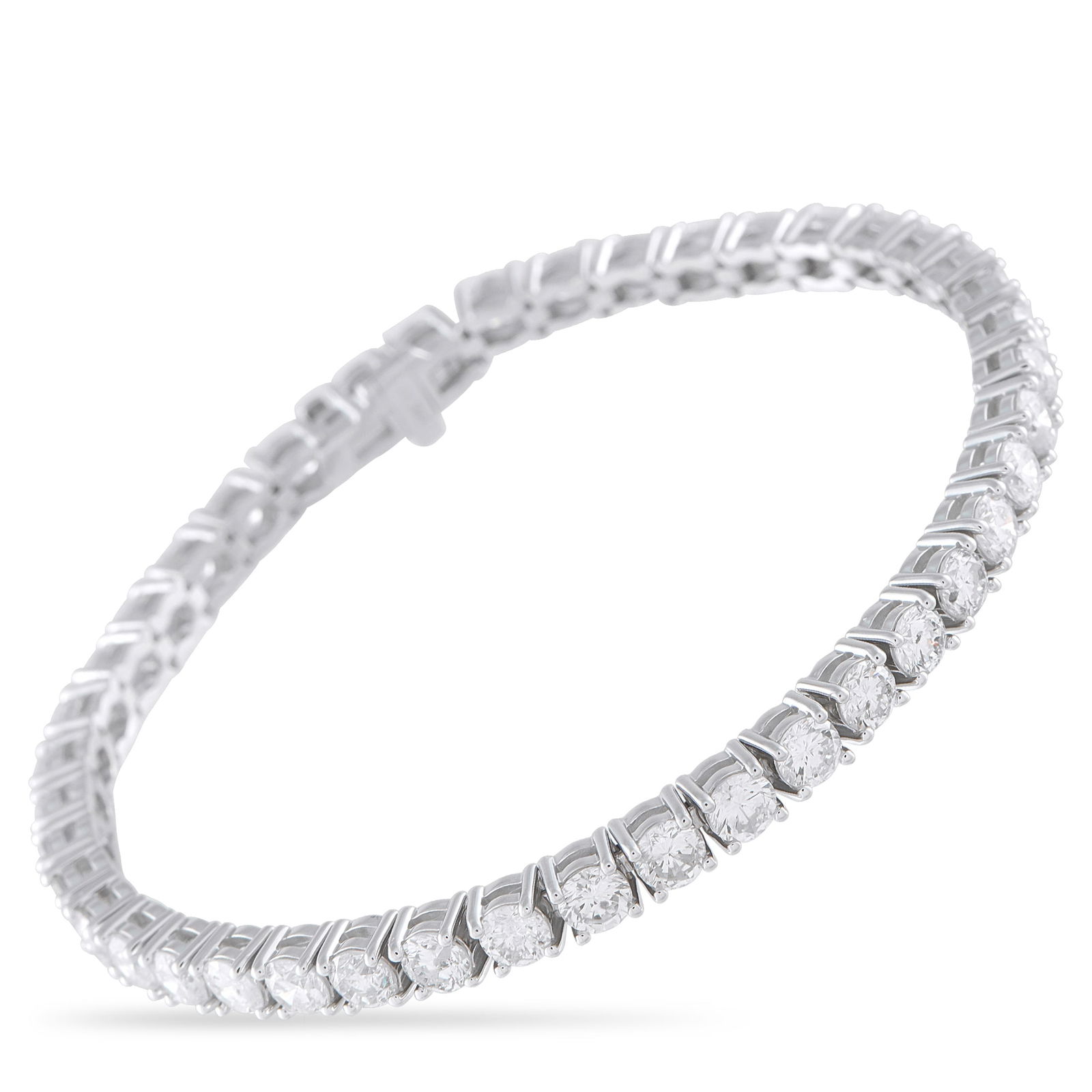 Exclusive 18K White Gold 10.70ct Diamond Tennis Bracelet: A striking wrist companion that celebrates both scale and clarity. This Exclusive tennis bracelet showcases an impressive 10.70 carats total of round diamonds, each carefully set to maximize brillianc