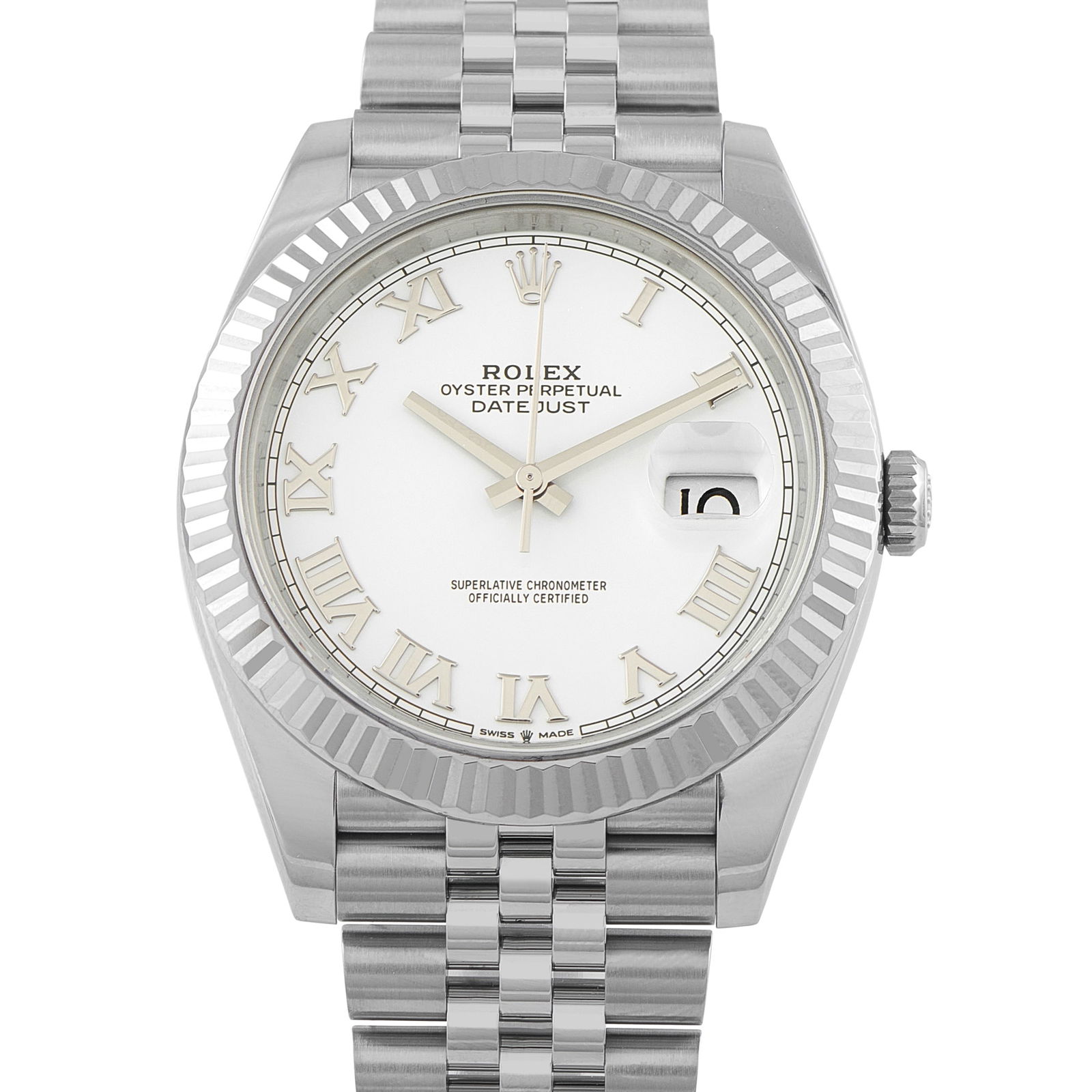 Rolex Datejust 41 White Dial Steel Jubilee Watch 126334: The Datejust 41 is one of Rolex ’s most popular watches, and for good reason. It provides the classic Rolex aesthetic in a modern, but not overbearing, size. The shiny white gold fluted bezel of ref