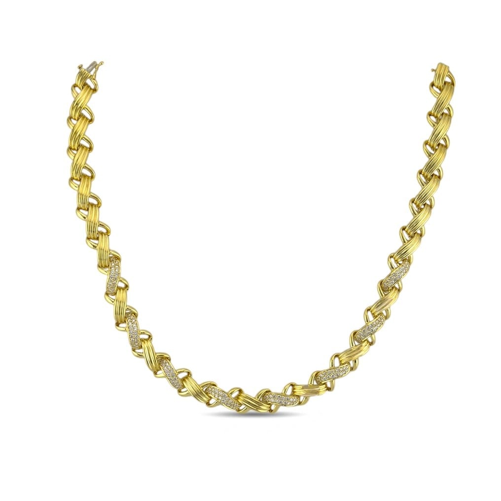 Other brand - 2 piece jewellery set - 18 kt. Yellow gold, Exclusive Jose Hess 18K Yellow Gold 7.00ct: Jose HessExclusive Jose Hess 18K Yellow Gold 7.00ct Diamond Necklace & Bracelet SuiteA luxurious and impeccably crafted jewelry suite by renowned designer Jose Hess, featuring a matching necklace and