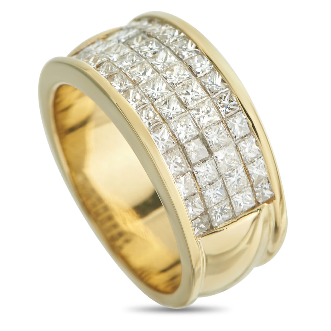 18K Yellow Gold 1.68ct Diamond Ring: 18K Yellow Gold 1.68ct Diamond Ring METAL & STONES Metal 18K Yellow Gold Stones Diamond Diamond Carat 1.68 Stamp 750 DIMENSIONS Size US 6, EU 52 Weight 10.0 grams Band Thickness 6 Ring Top Height 3 Co