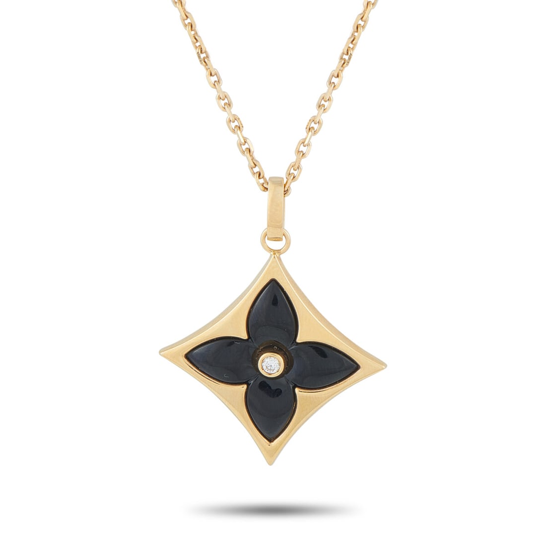 LOUIS VUITTON Color Blossom Star Medallion 18K Yellow Gold Diamond Pendant Necklace: LOUIS VUITTON Color Blossom Star Medallion 18K Yellow Gold Diamond Pendant Necklace METAL & STONES Metal18K Yellow Gold StonesDiamond Stamp750 TYPE & SIZE Jewel ClosureLobster Length 35.00 Pendant Len
