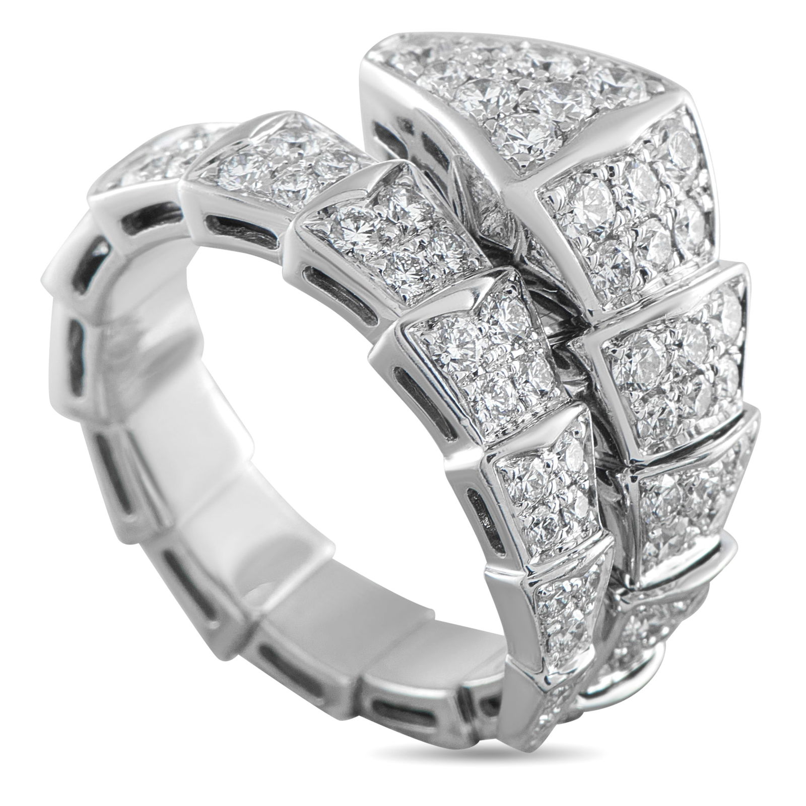 Bvlgari Serpenti 18K White Gold 1.89ct Diamond Ring (1 of 5)