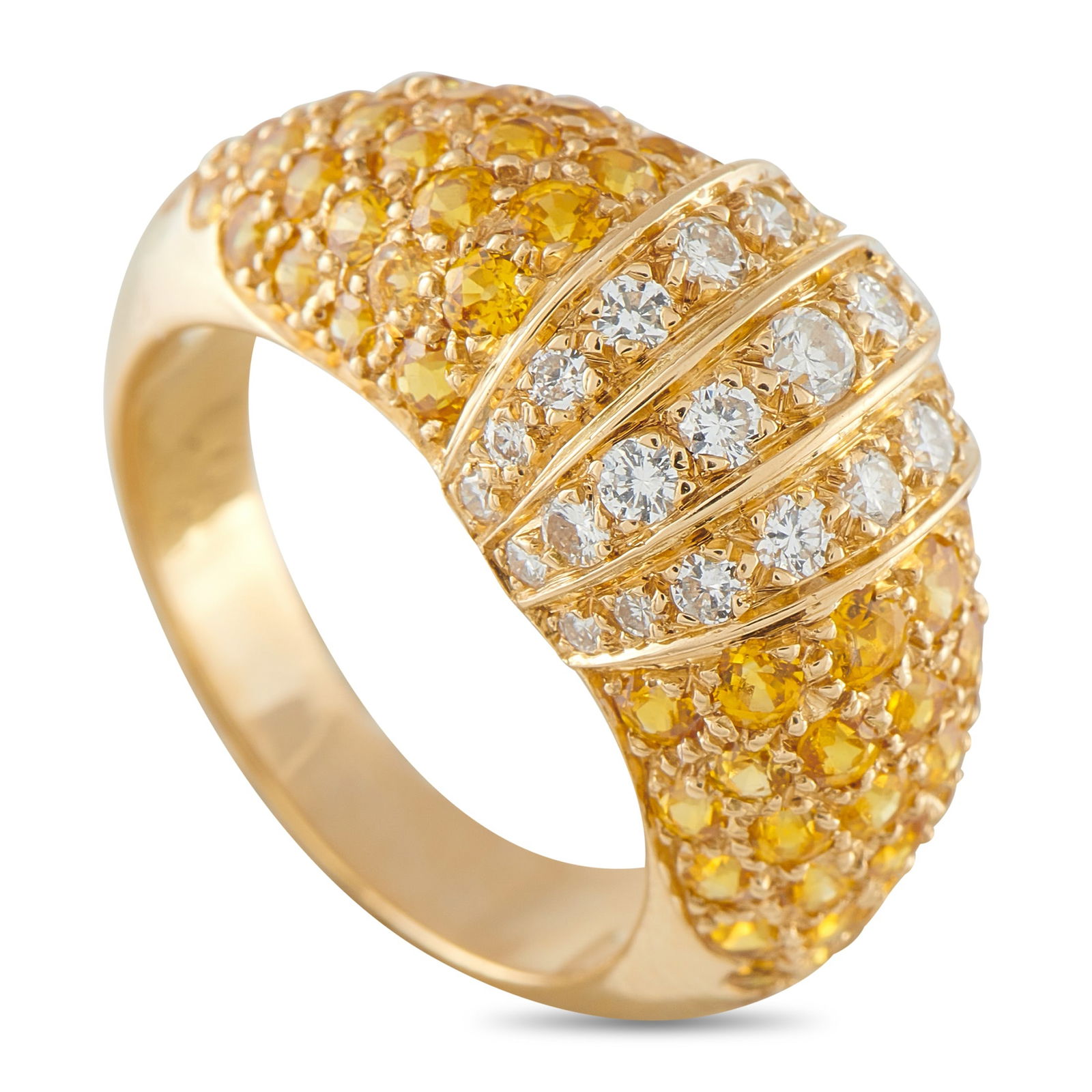 Van Cleef & Arpels 18K Yellow Gold Diamond and Yellow Sapphire Ring (1 of 5)
