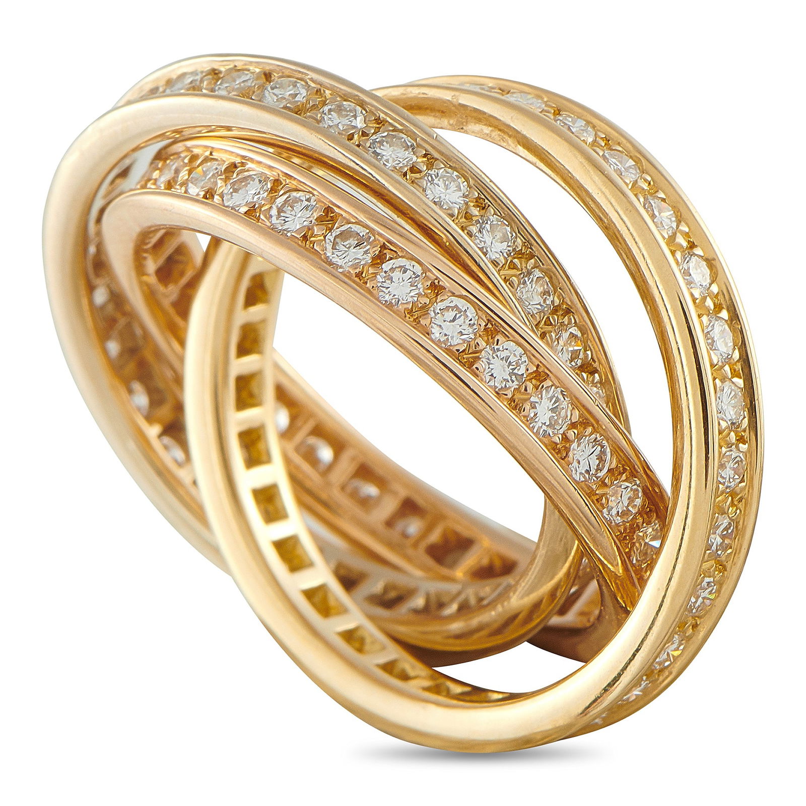 Cartier Trinity 18K Yellow Gold Diamond Ring (1 of 4)