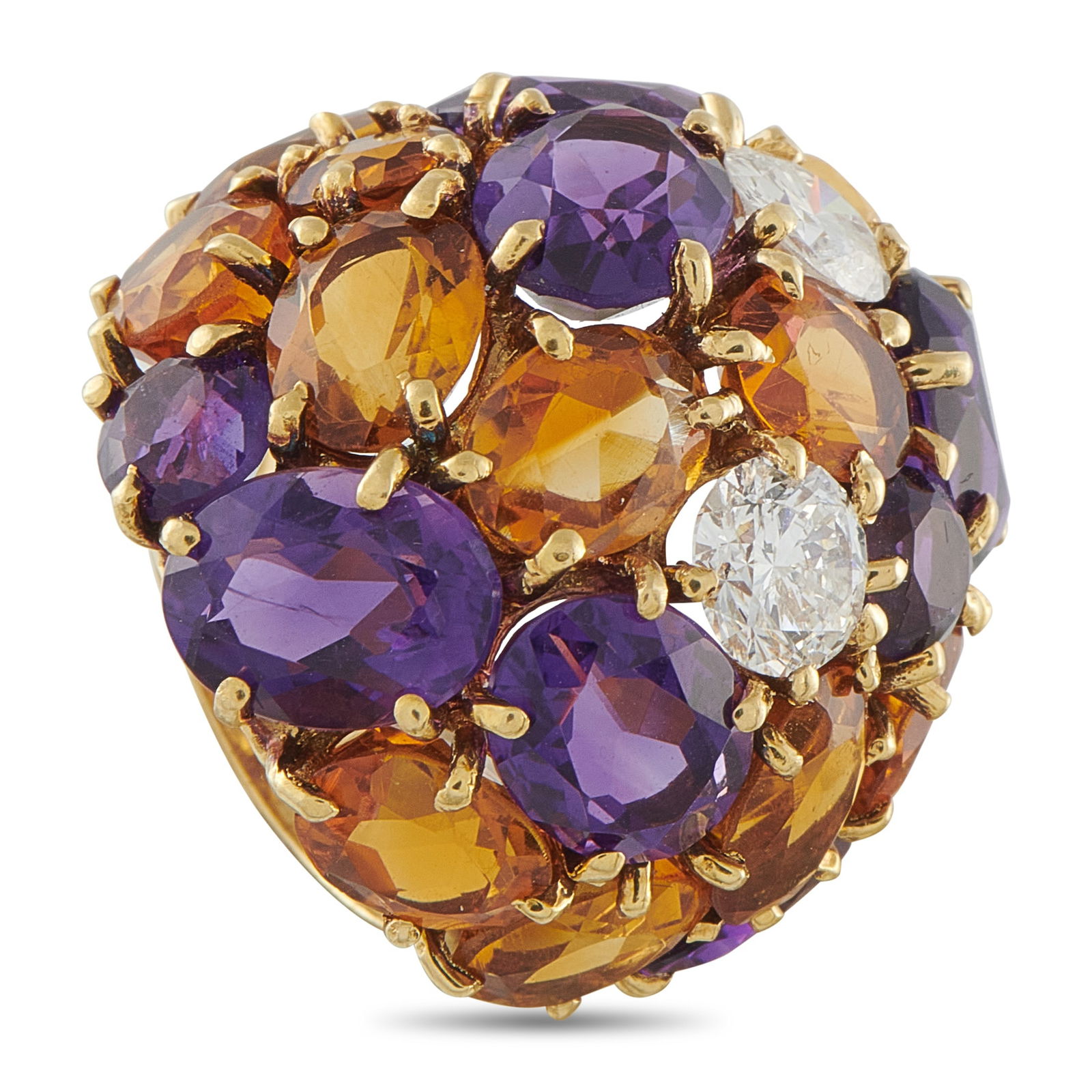 Cellino18K Yellow Gold 1.70ct Diamond, Amethyst, and Citrine Ring (1 of 4)