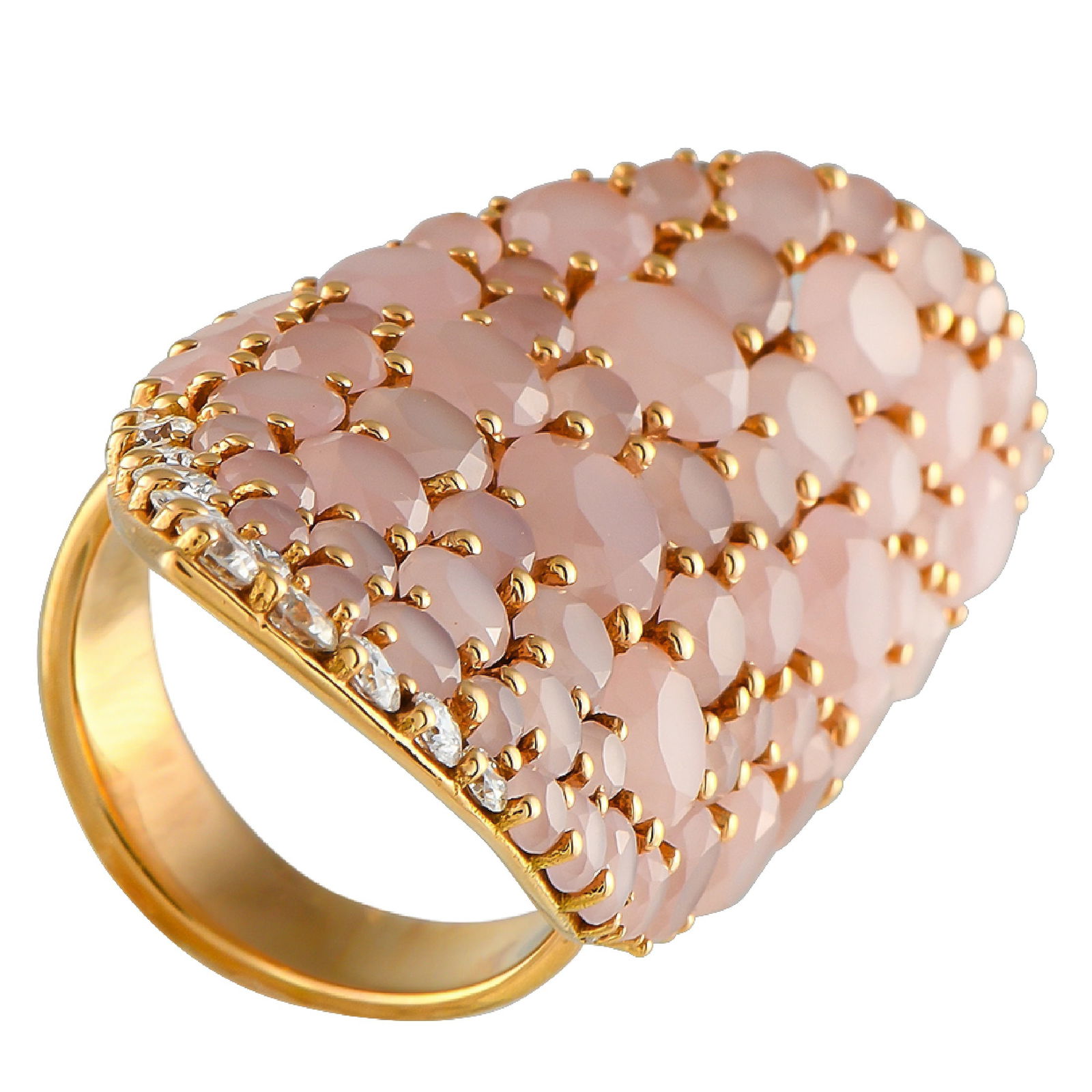 Pasquale BruniLakshmi Gardens 18K Yellow Gold 0.78ct Diamond and Pink Quartz Ring (1 of 4)
