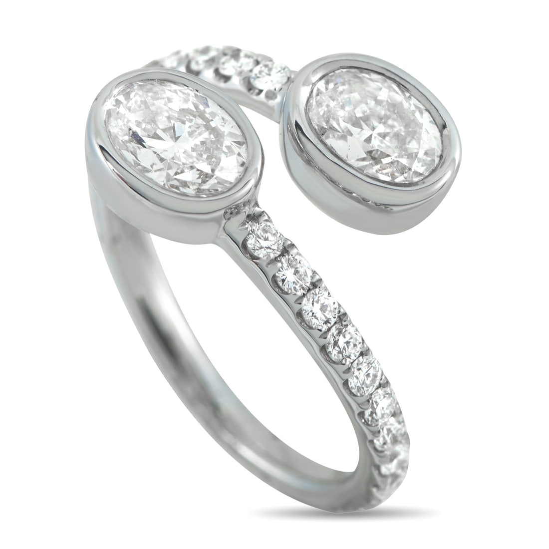 Exclusive 18K White Gold 1.60ct Diamond Bypass Ring (1 of 4)