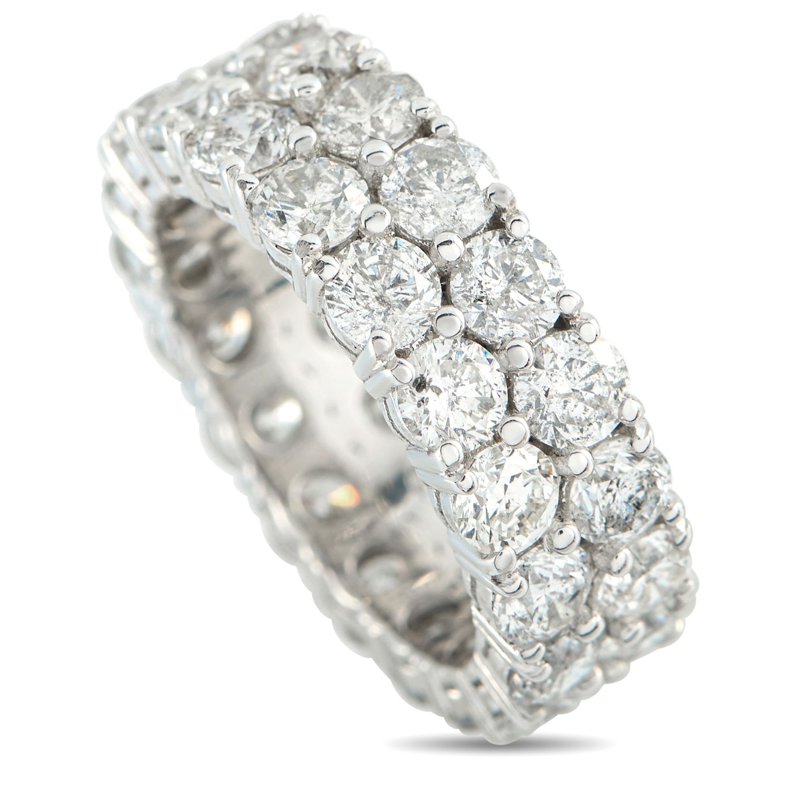 Exclusive Platinum 5.75ct Diamond Double Row Eternity Ring (1 of 3)