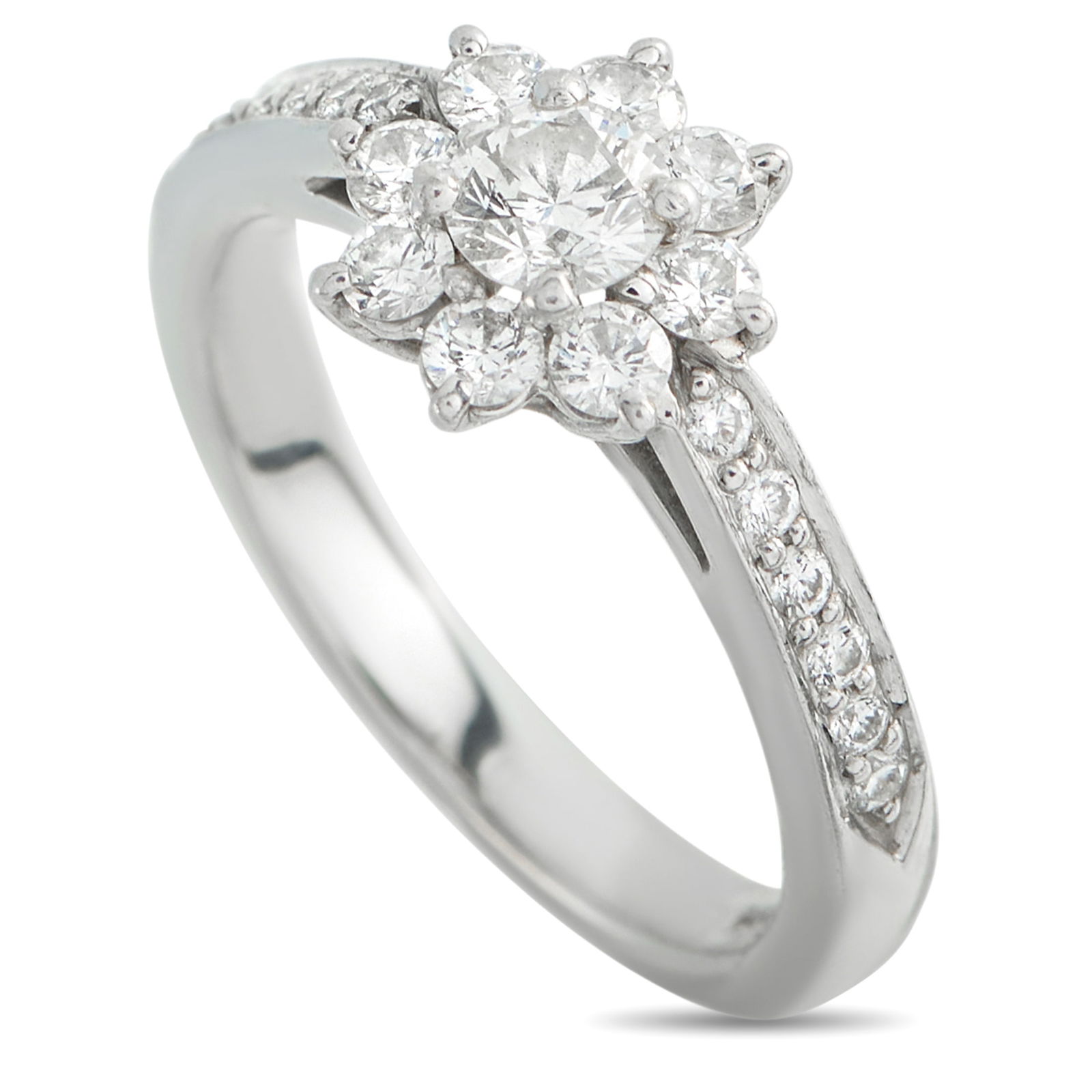 Tiffany & Co. Platinum Diamond Flower Ring (1 of 4)