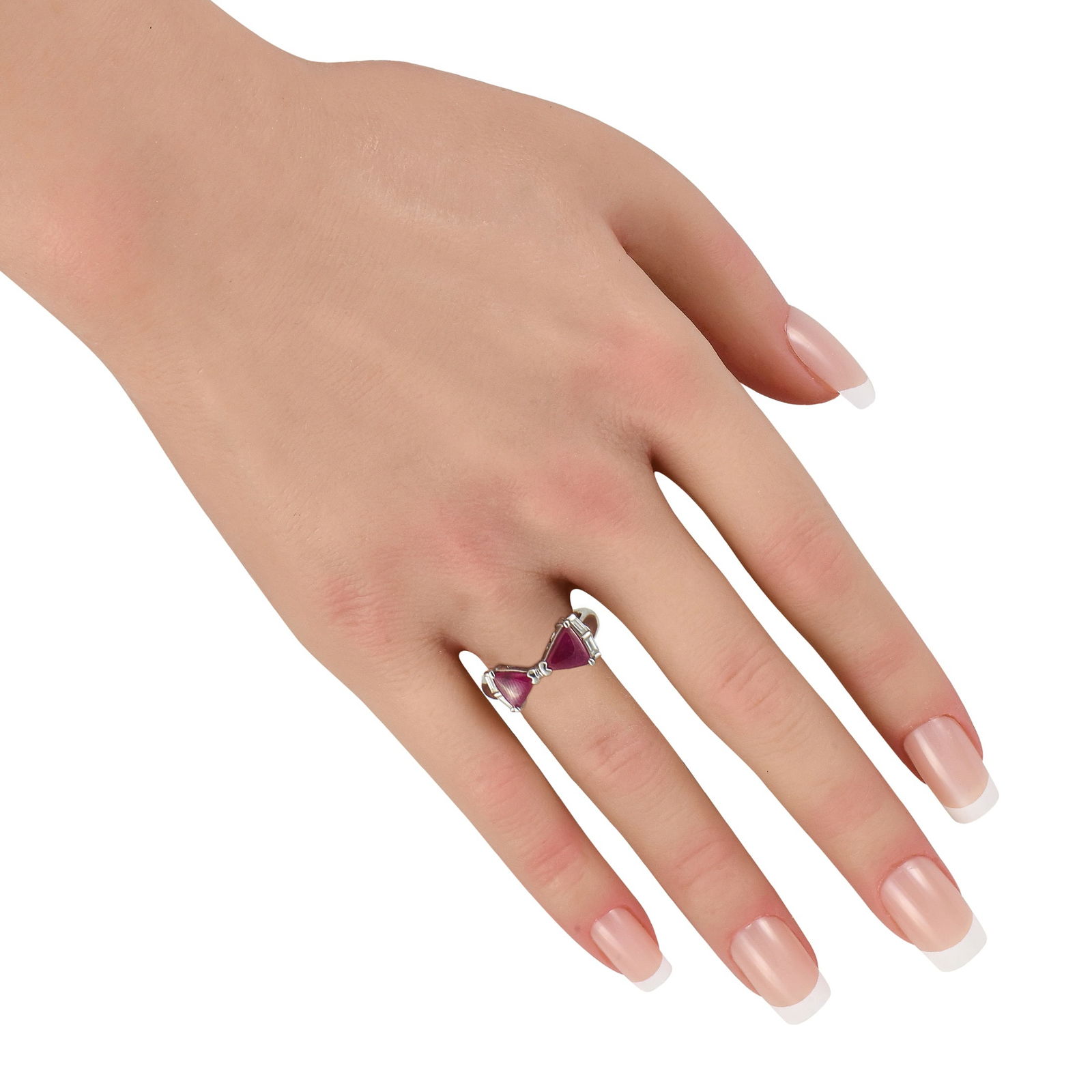 Exclusive Platinum 0.33ct Diamond and Ruby Ring - 3
