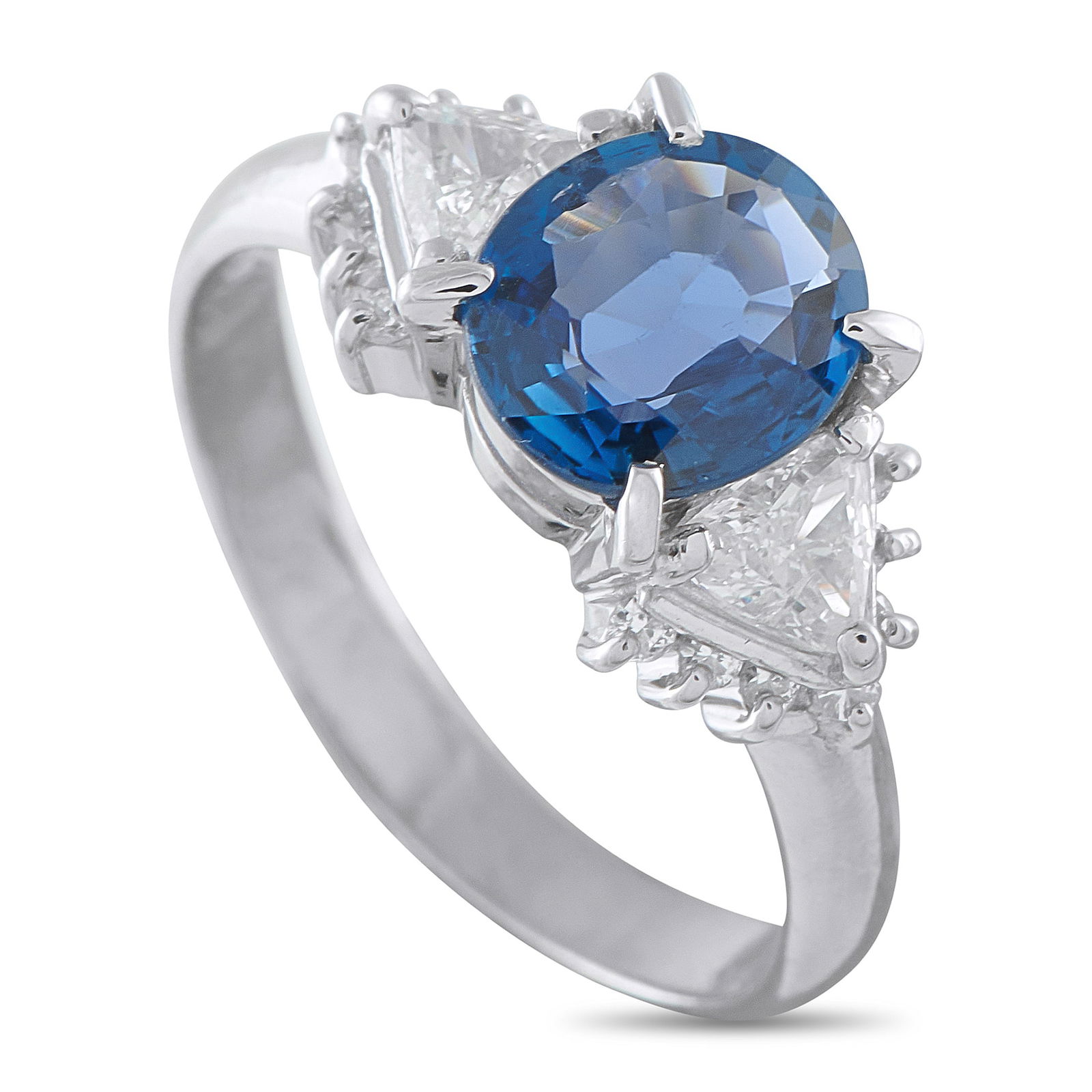 Exclusive Platinum 0.53ct Diamond and Sapphire Ring (1 of 4)