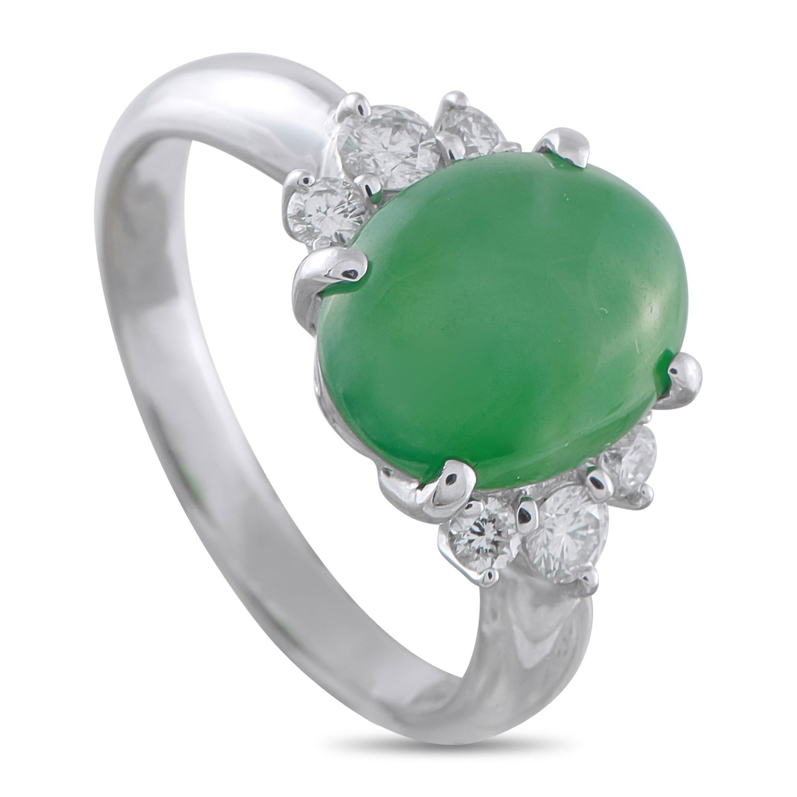 Exclusive Platinum 0.36ct Diamond and Jade Ring (1 of 4)
