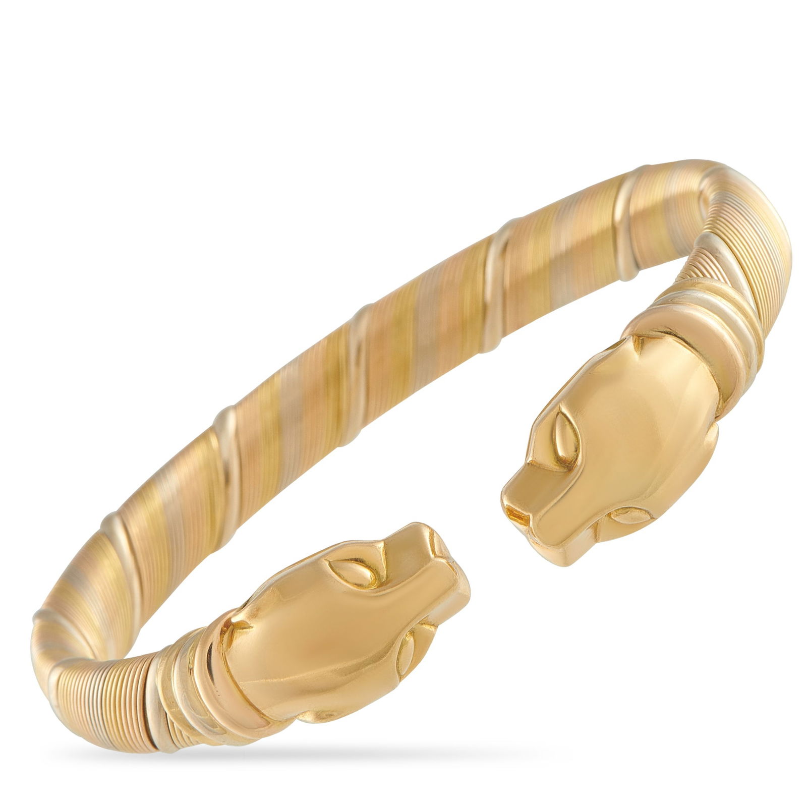 Cartier Vintage Panthere 18K Yellow Gold Bracelet: This vintage Cartier Panthere bracelet provides the perfect balance of luxury, power, and refinement. The brand’s symbolic panther makes an appearance at each end of the design, which comes to life