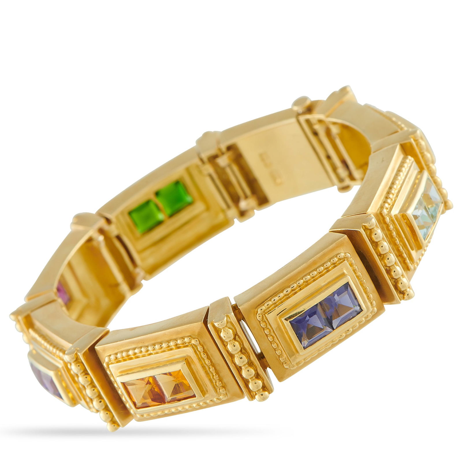 Seiden Gang 18K Yellow Gold Multicolored Gemstone Bracelet (1 of 3)