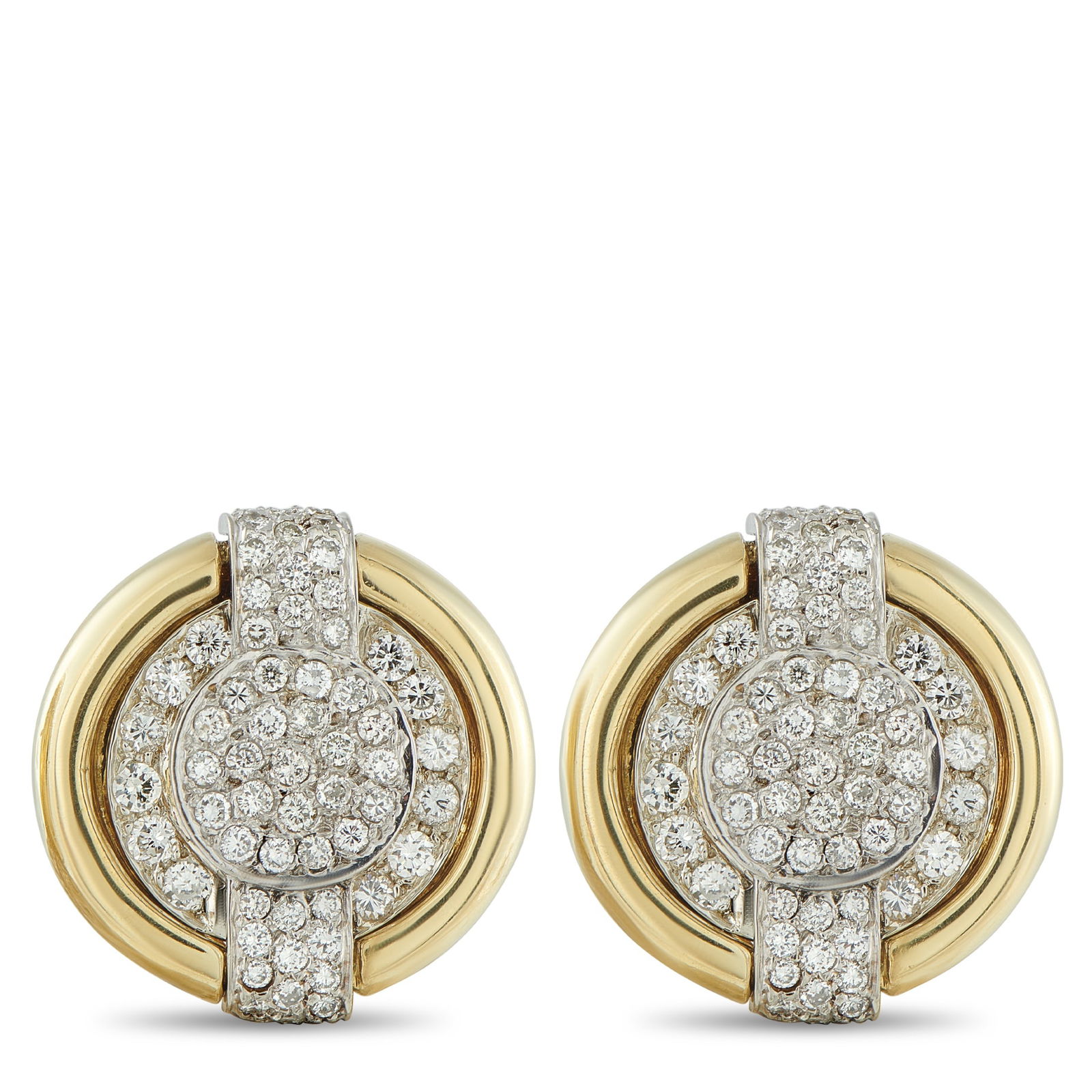David Webb 18K Yellow Gold 3.80ct Diamond Earrings (1 of 4)