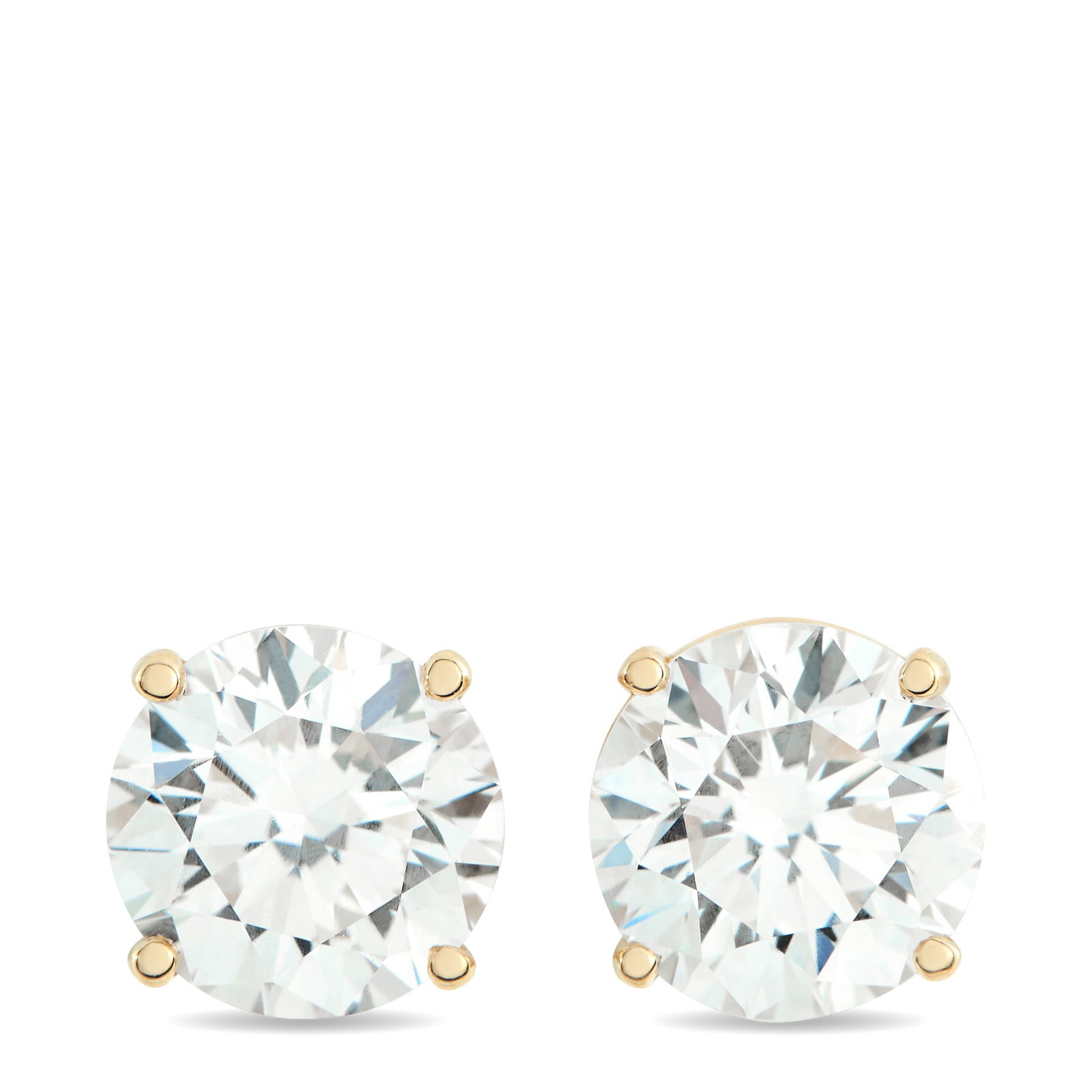 Exclusive 14K Yellow Gold 5.0ct Lab-Grown Diamond Stud Earrings (1 of 4)