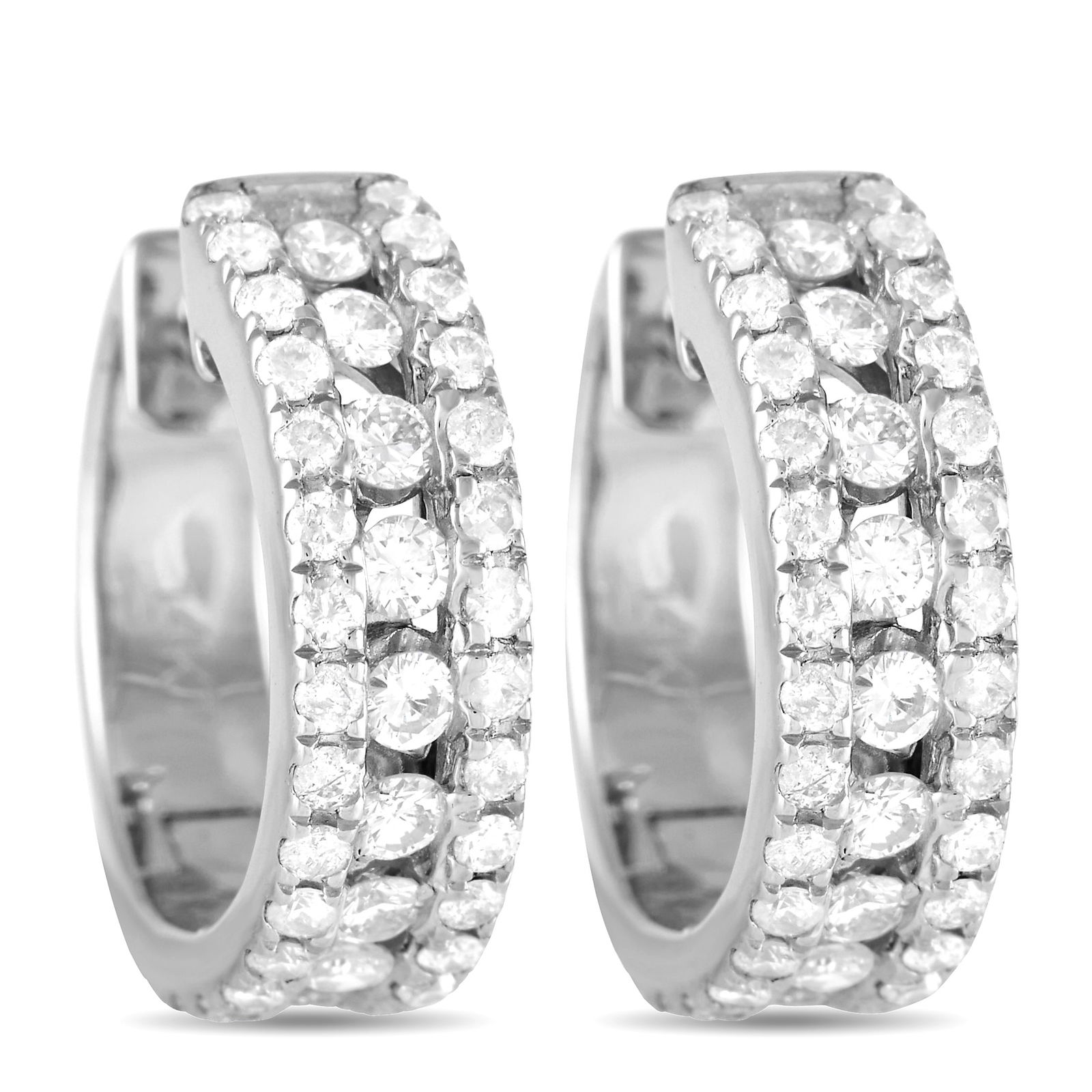 Exclusive 14K White Gold 1.0ct Diamond Hoop Earrings (1 of 3)