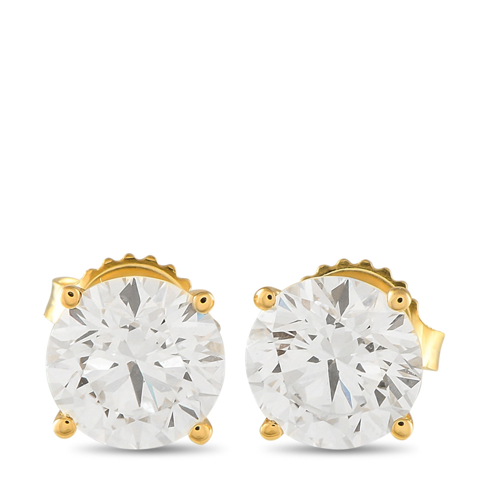 Exclusive 14K Yellow Gold 3.60ct Lab-Grown Diamond Stud Earrings (1 of 4)