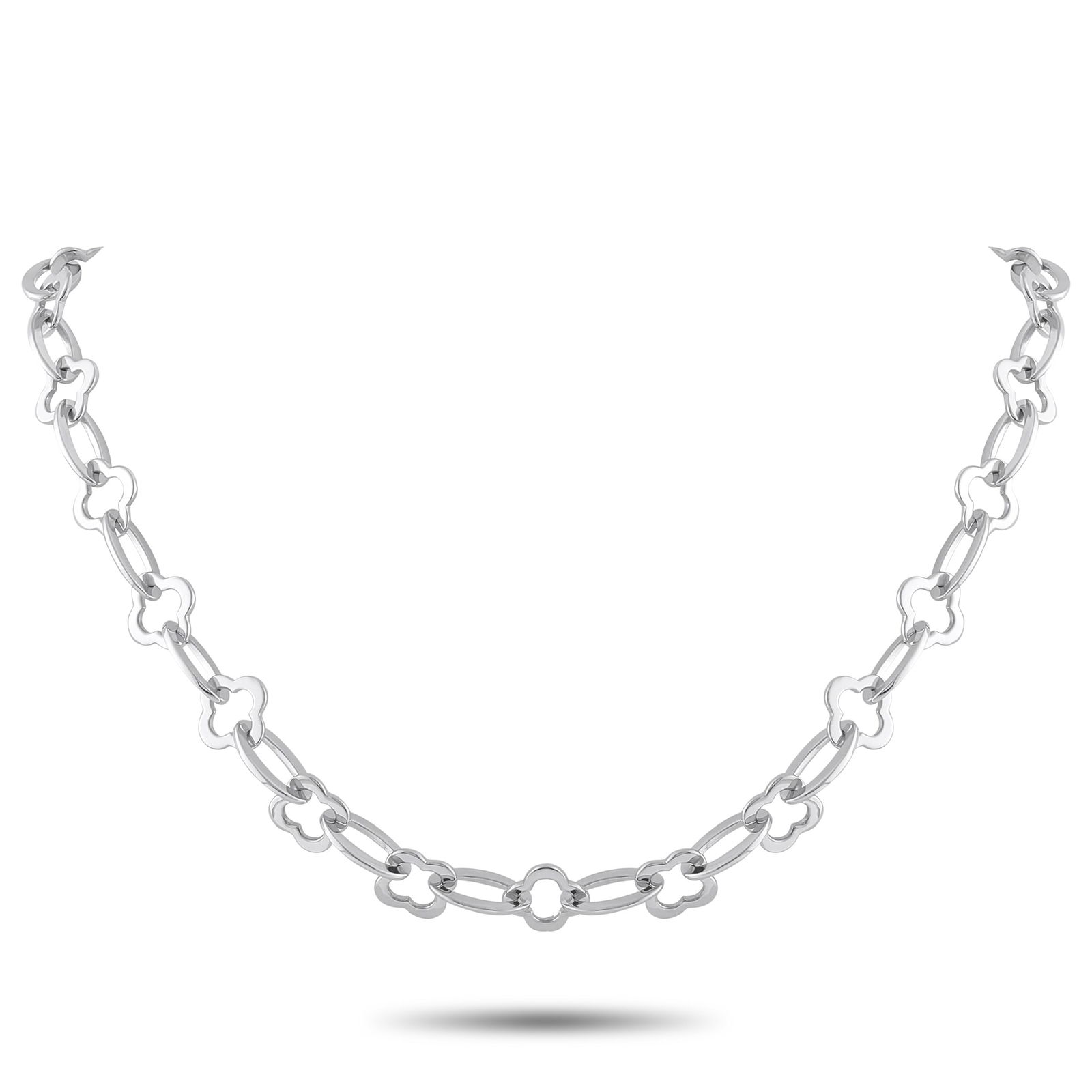 Van Cleef & Arpels Byzantine Alhambra 18K White Gold Link Necklace (1 of 3)