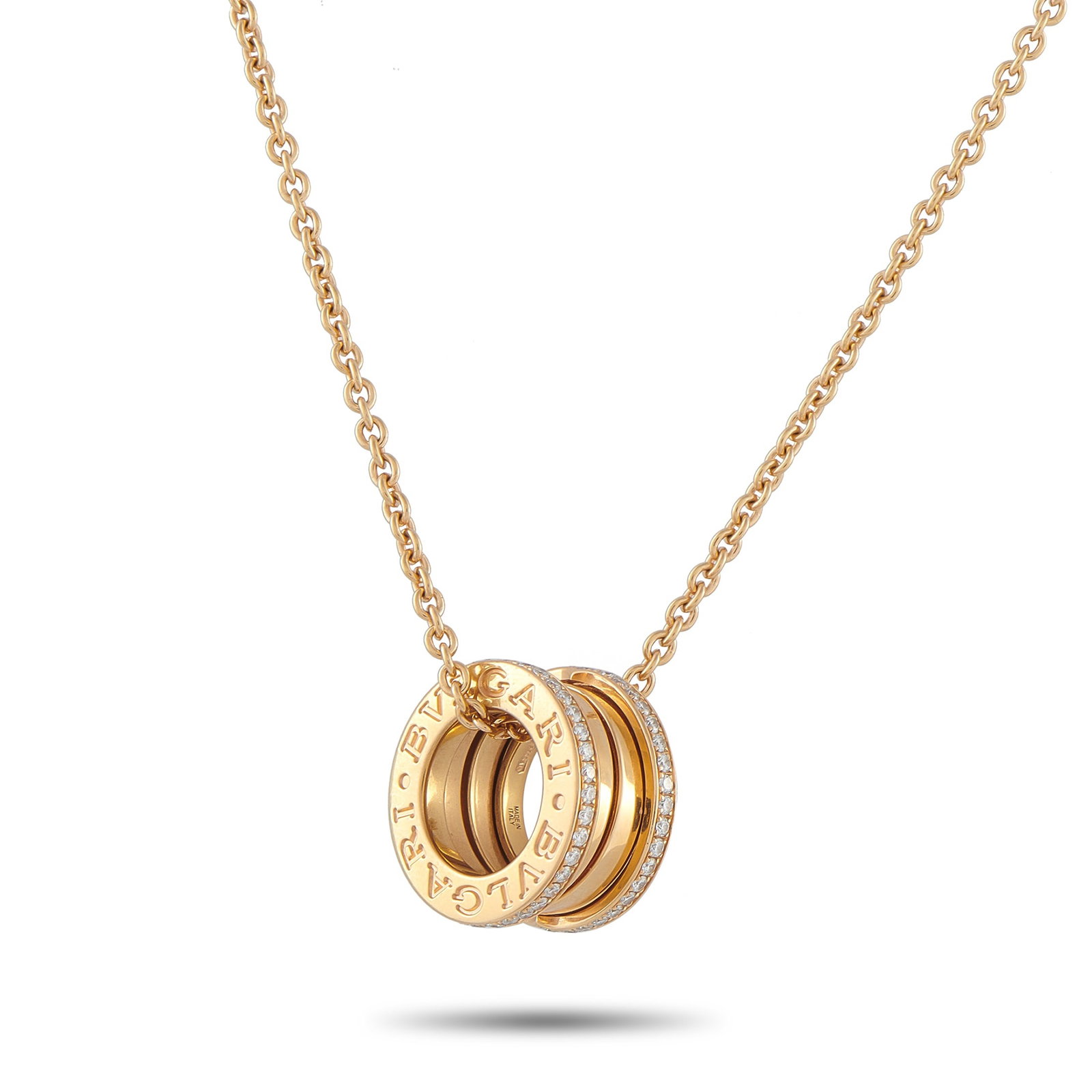 Bvlgari B.zero1 18K Rose Gold 0.41ct Diamond Necklace (1 of 6)