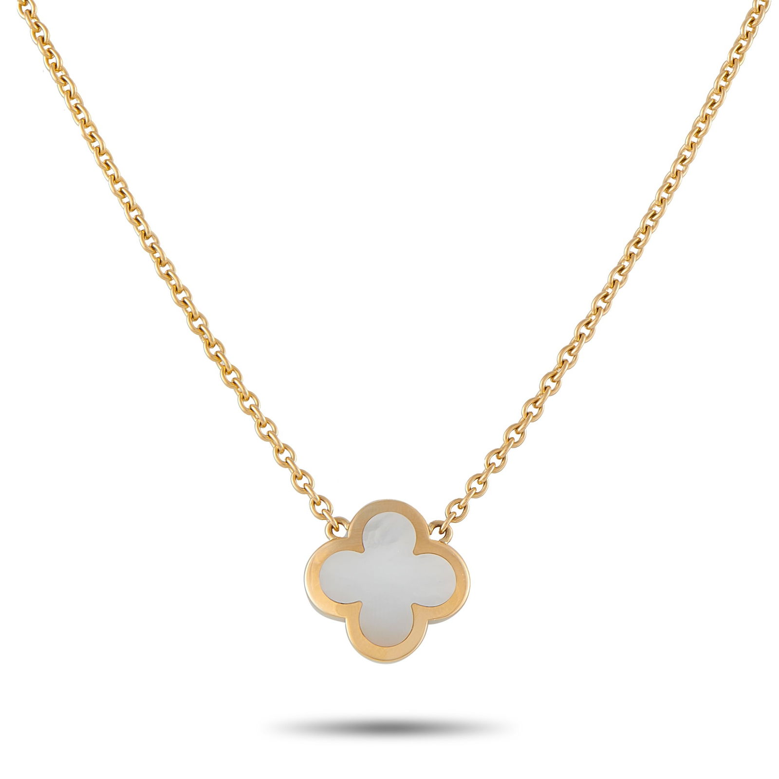 Van Cleef & Arpels Pure Alhambra 18K Yellow Gold Mother of Pearl Necklace (1 of 5)