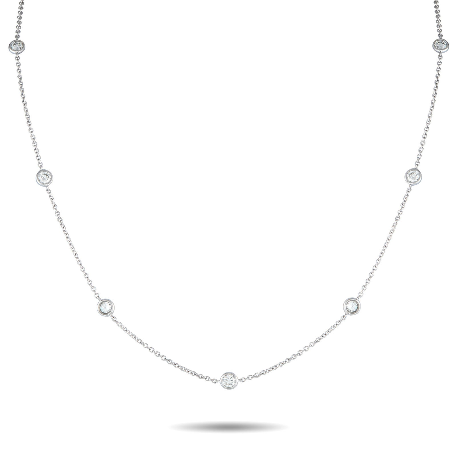 Exclusive 18K White Gold 1.75ct Diamond Station Necklace (1 of 3)