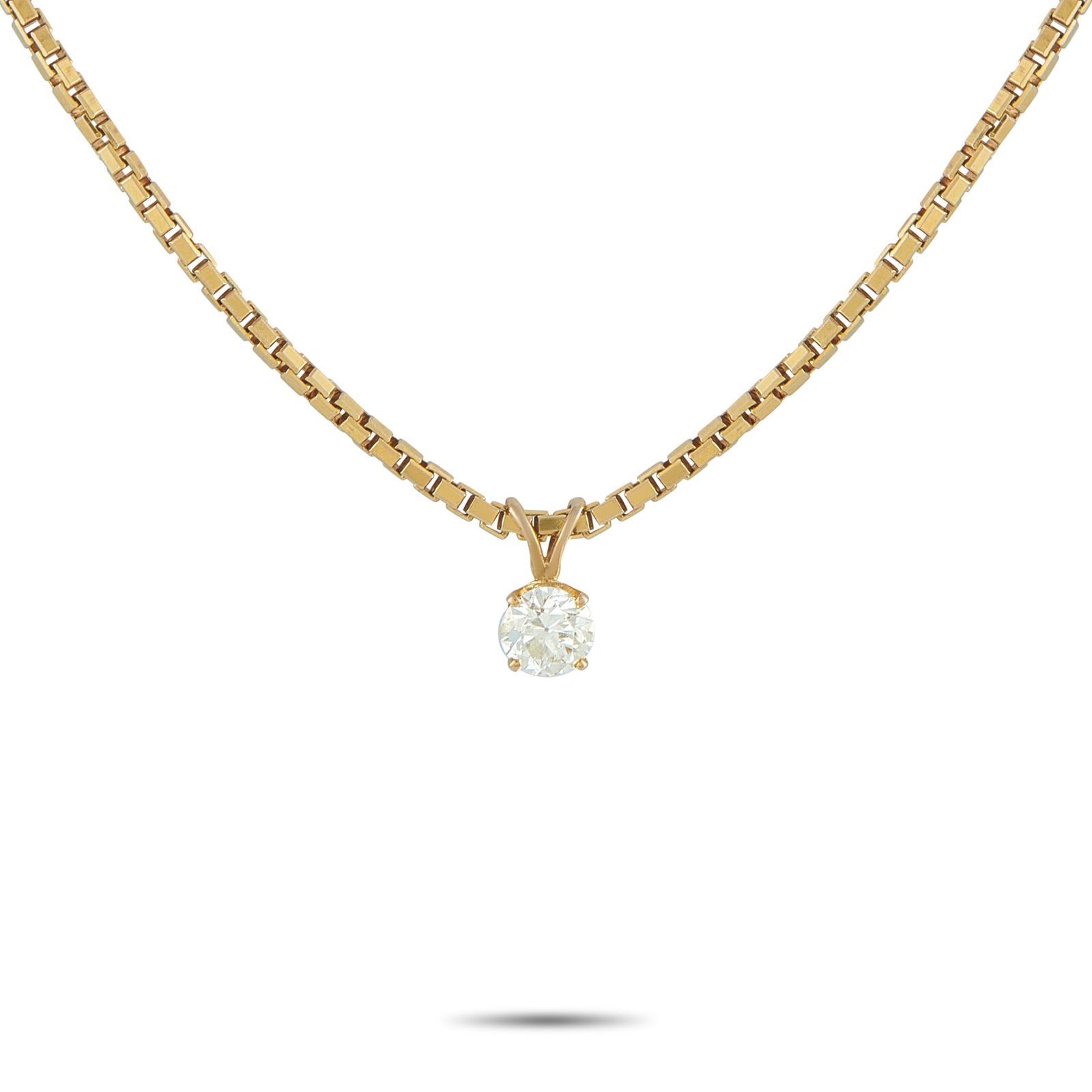 Exclusive 14K Yellow Gold 0.70ct Diamond Solitaire Necklace (1 of 4)