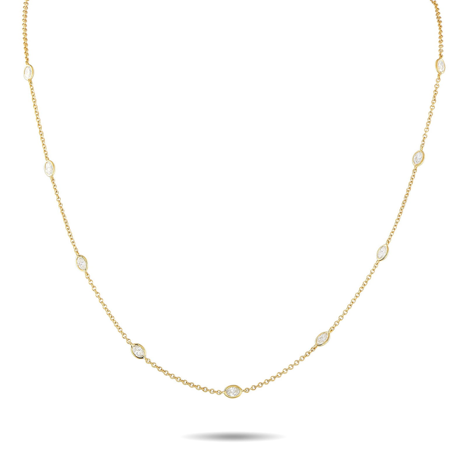 Exclusive 18K Yellow Gold 1.50ct Diamond Station Necklace (1 of 3)
