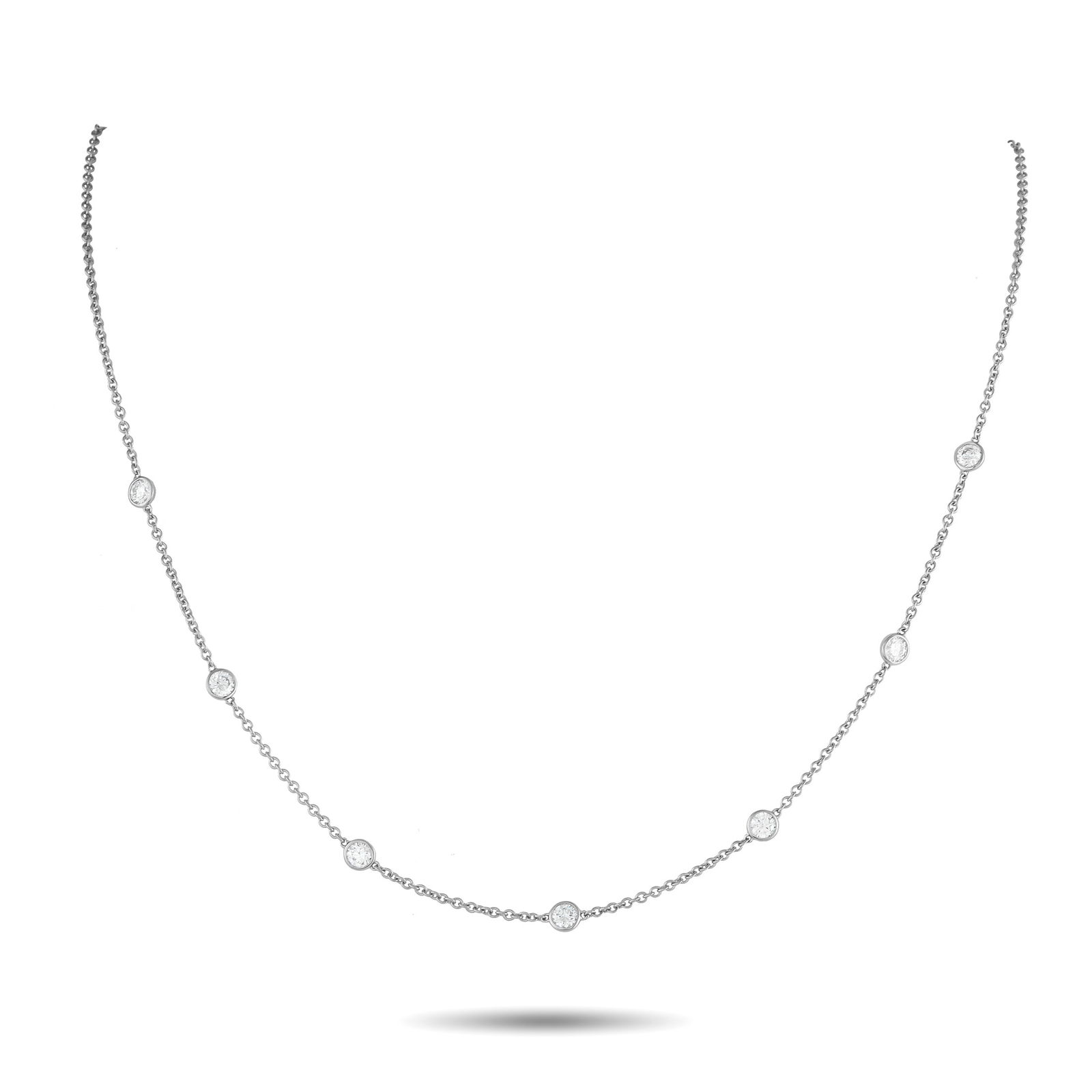 Exclusive 18K White Gold 1.05ct Diamond Station Necklace (1 of 3)