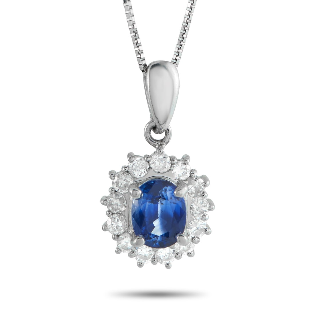 Exclusive Platinum 0.50ct Diamond and Sapphire Pendant (1 of 4)