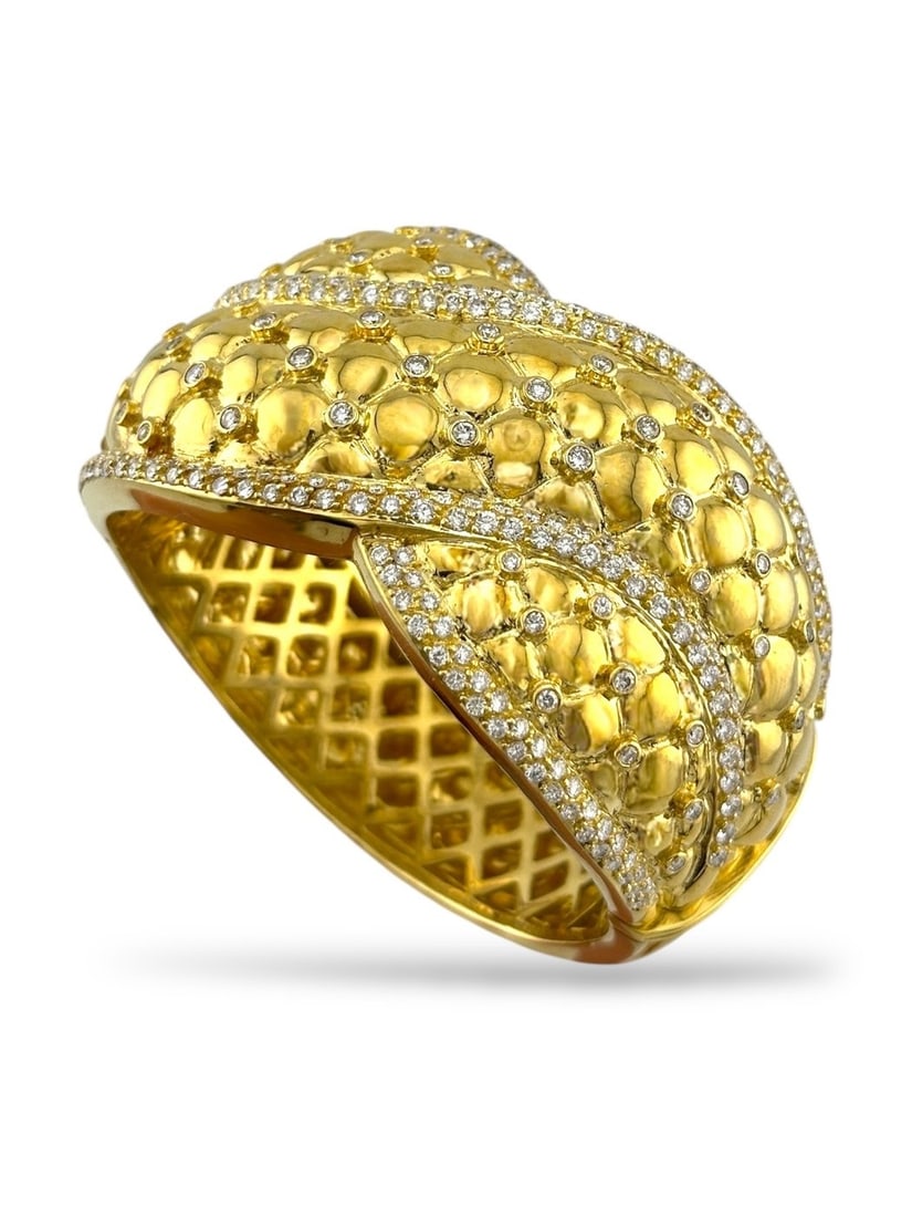 Bracelet - 18 kt. Yellow gold, Exclusive 18K Yellow Gold 4.40ct. Diamond Bracelet 125 Grams - (1 of 6)