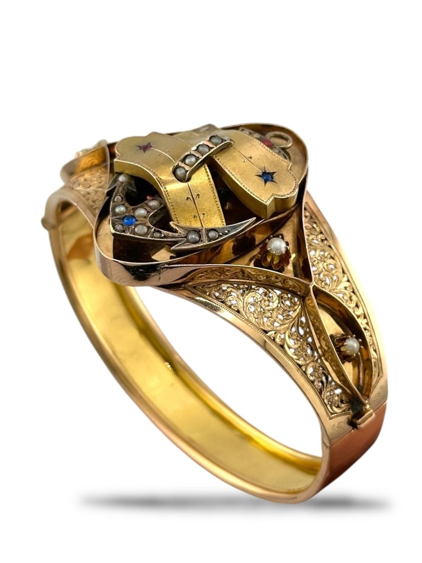 Bracelet - 14 kt. Yellow gold, Antique Victorian 14K Gold Bracelet - 1880s (1 of 6)