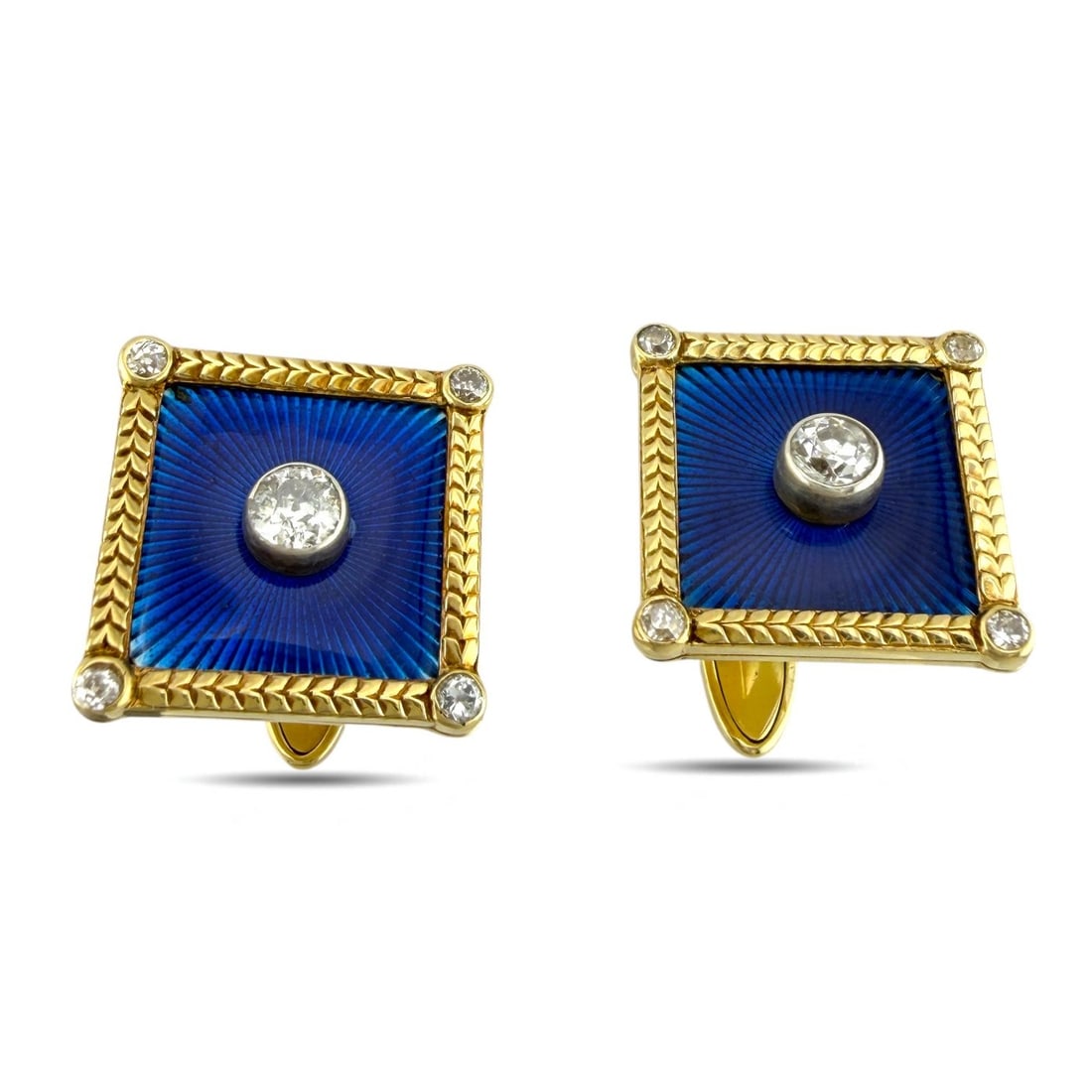 Cufflinks - 14 kt. Yellow gold, Imperial Russian 0.30ct Diamond Cufflinks by 3rd Artel, Moscow - (1 of 7)