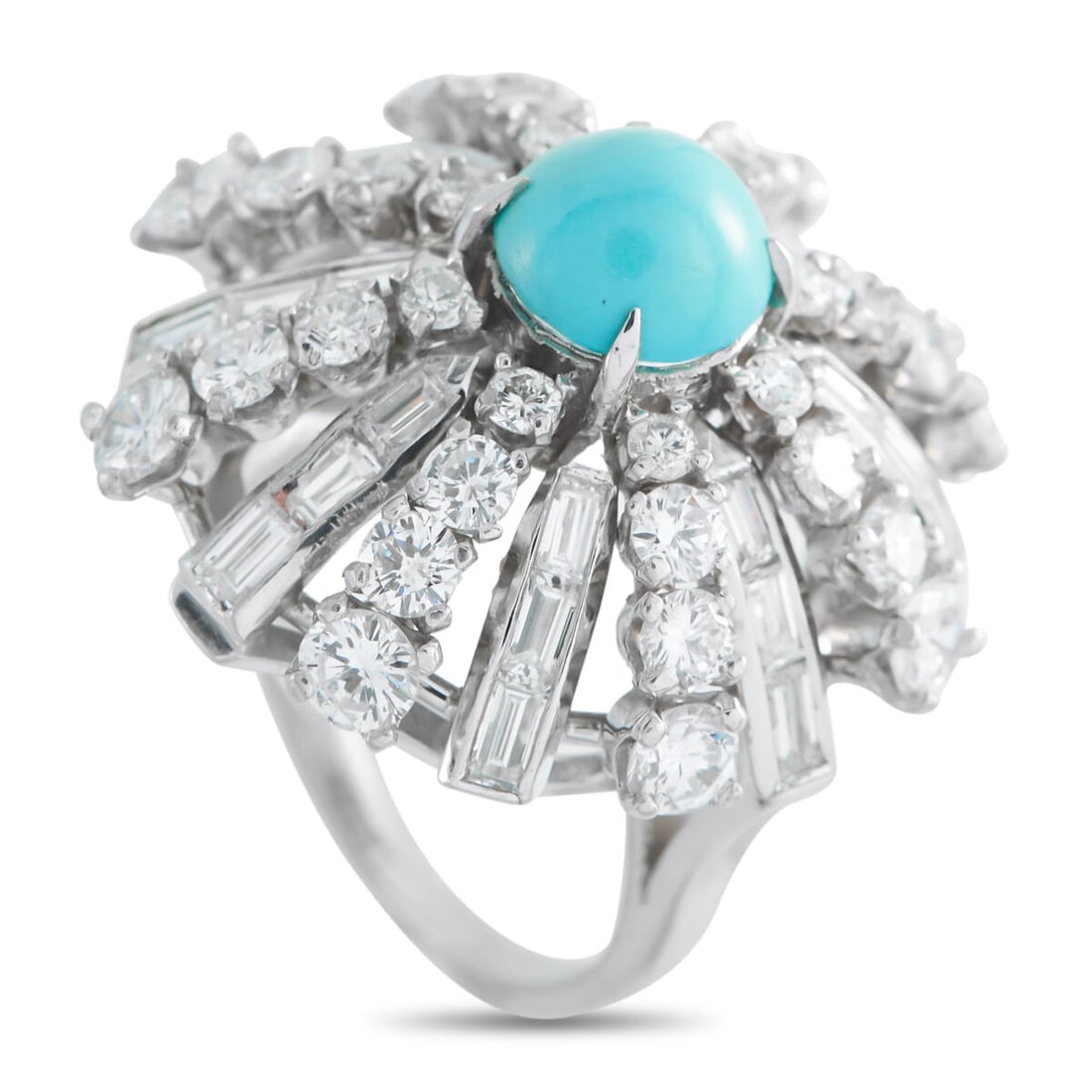 Platinum 2.80ct Diamond and Turquoise Ring (1 of 3)