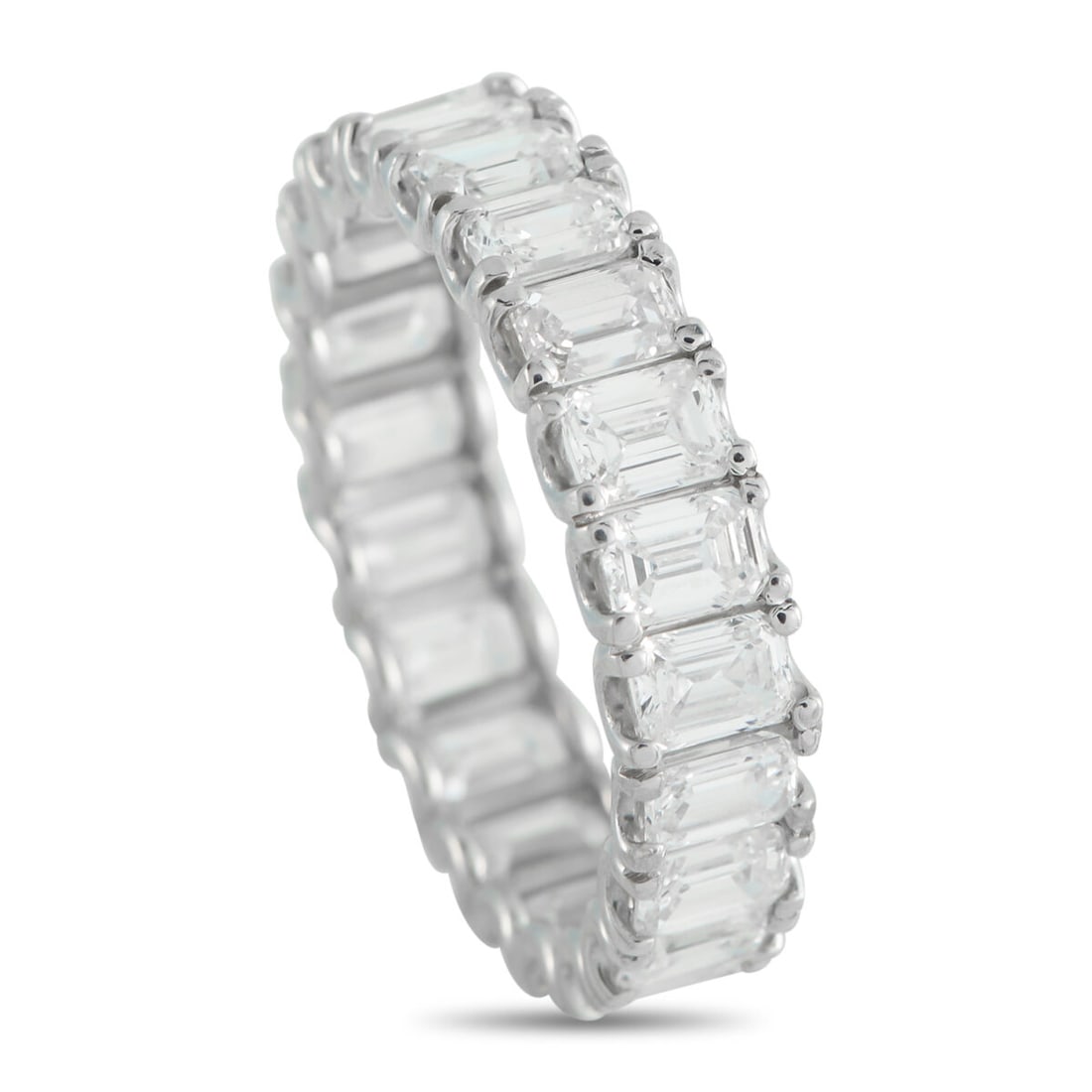 Platinum 5.16ct Diamond Eternity Band Ring: Platinum 5.16ct Diamond Eternity Band Ring This eternity band ring is inherently sophisticated. Sleek and stylish, a series of sparkling Diamonds totaling 5.16 carats take center stage on this luxury