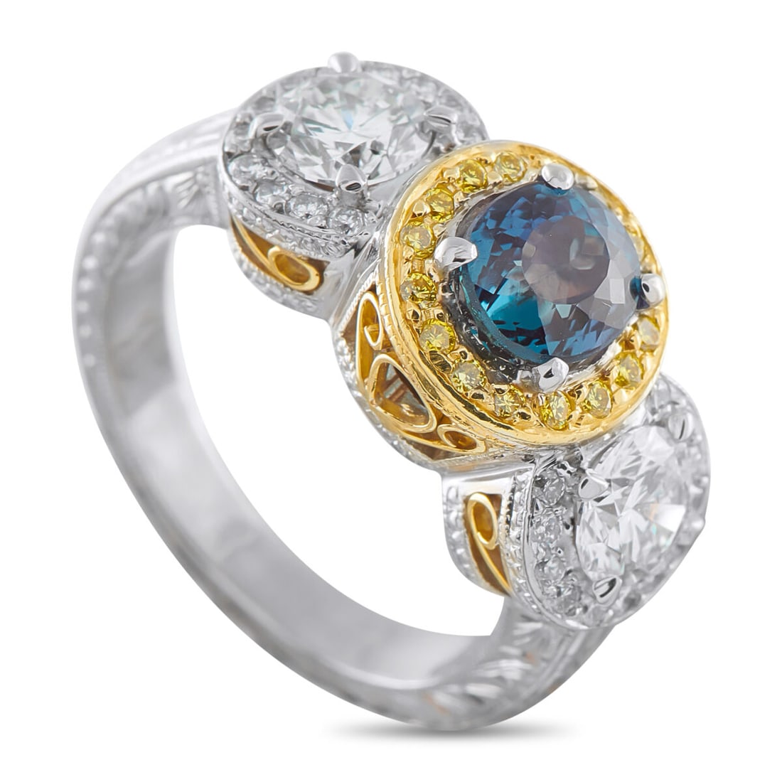 18K White and Yellow Gold 1.25ct Diamond and Alexandrite Ring (1 of 3)