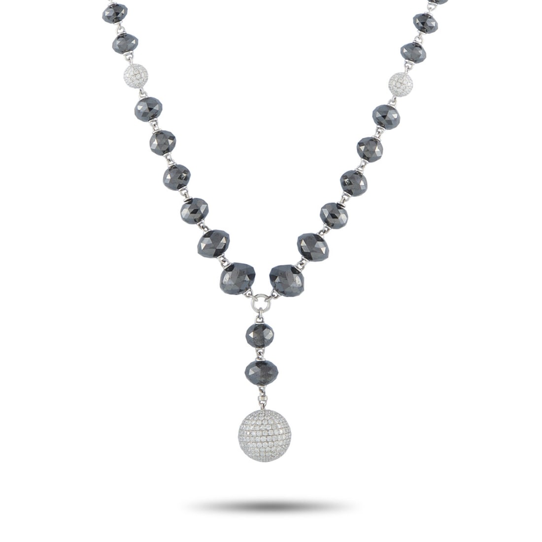 18K White Gold 15.49ct White and Black Diamond Necklace (1 of 4)