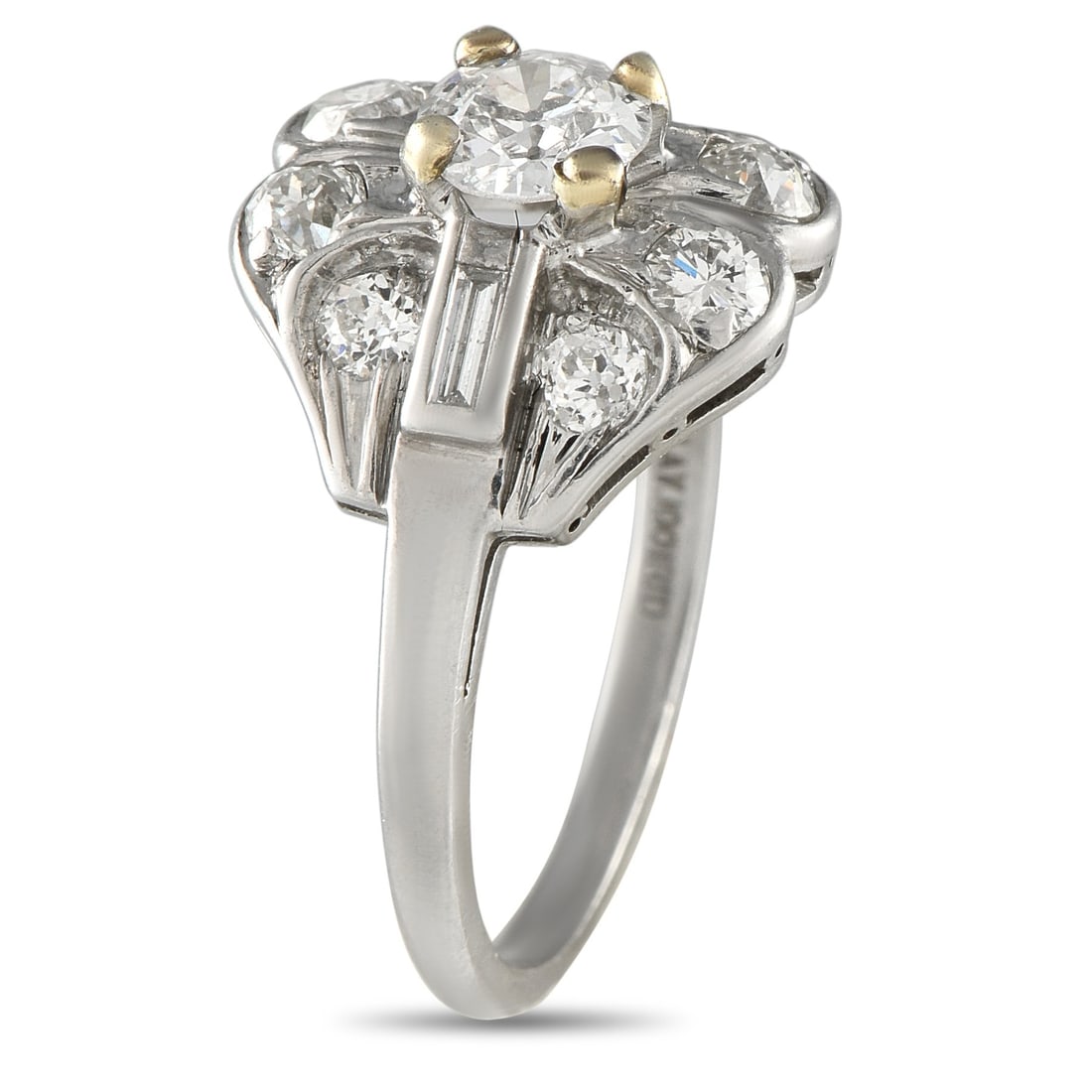 Antique Platinum 1.27ct Diamond Ring: Antique Platinum 1.27ct Diamond Ring ESTATEThis antique ring possesses a distinct vintage elegance. The highly ornate Platinum setting shines to life thanks to inset Diamonds with a total weight of 1.
