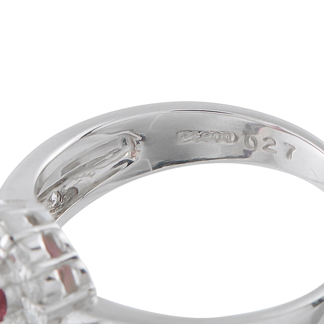 Platinum 0.27ct Diamond and Ruby Ring - 4