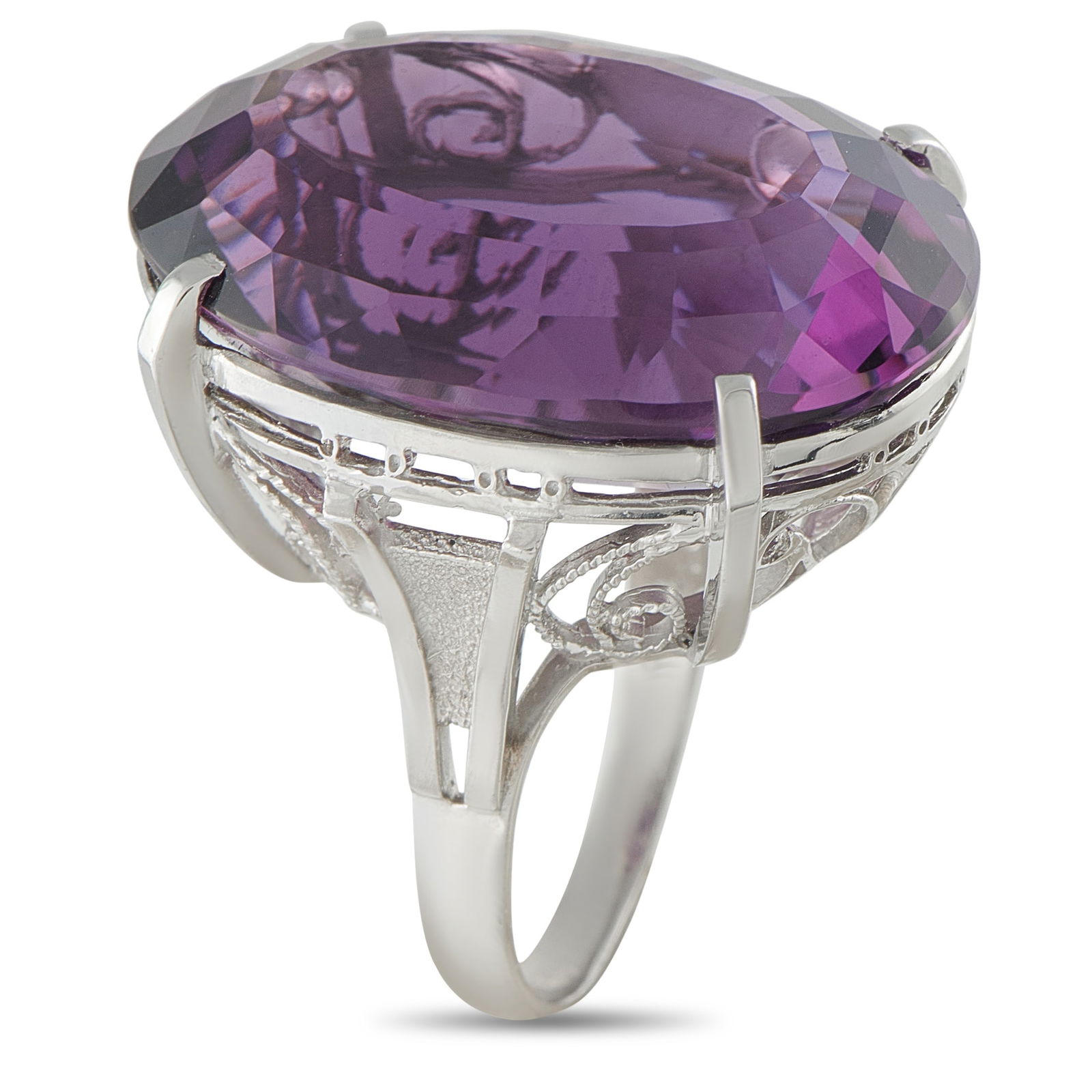 Platinum Amethyst Ring - 2