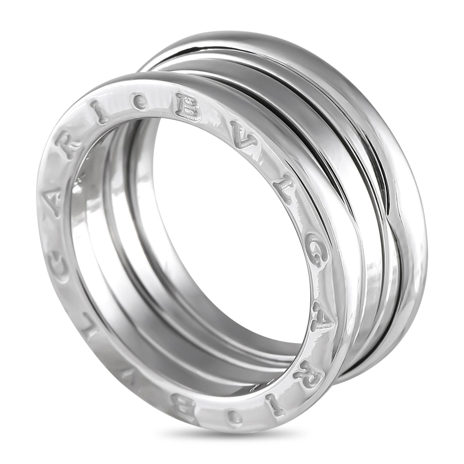 Bvlgari B.zero1 18K White Gold Ring: Clean lines and contemporary minimalism make this Bvlgari B.Zero1 ring an iconic piece that will accompany you anywhere. Crafted from 18K White Gold, the collection’s signature spiral detail at the