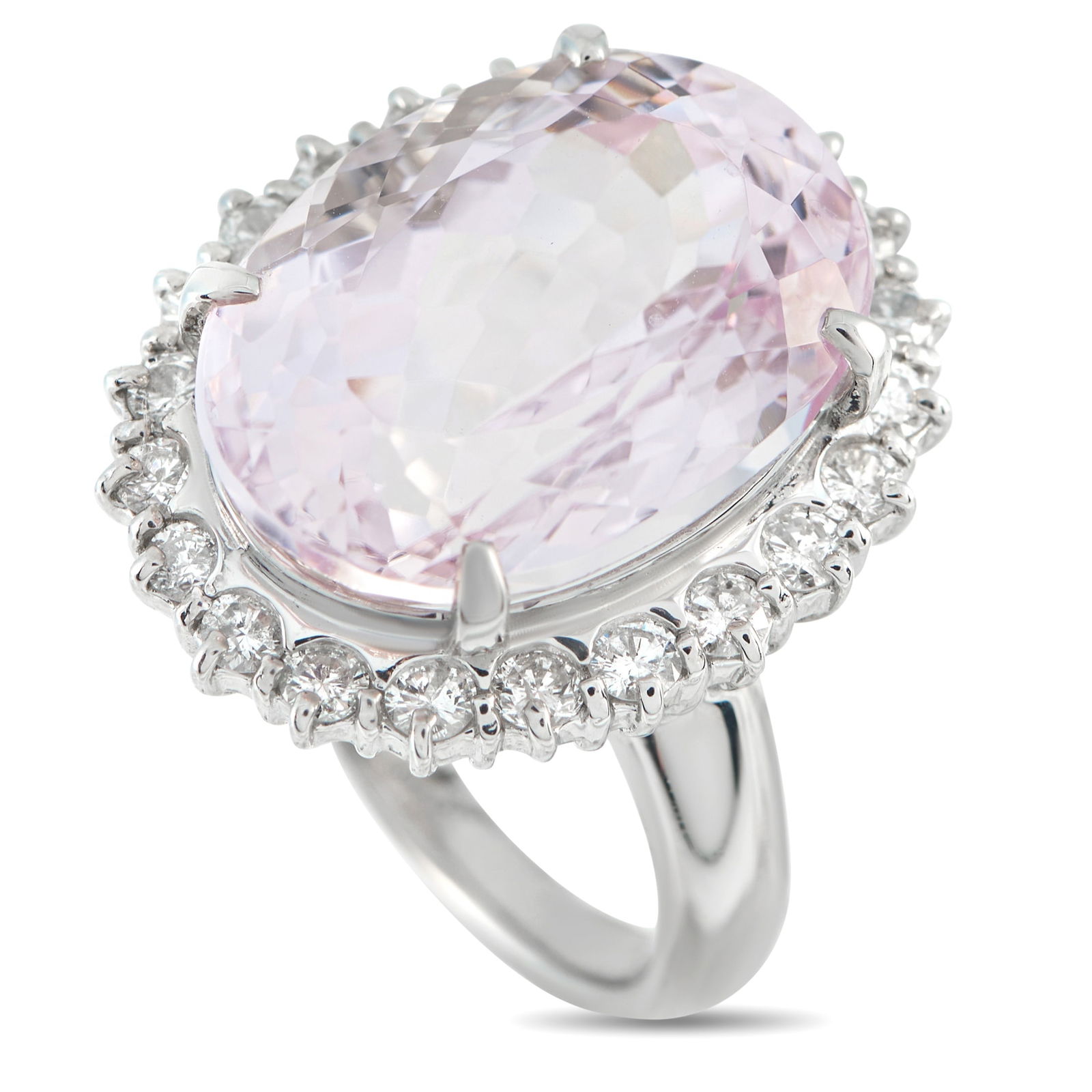Platinum 1.04ct Diamond and Kunzite Ring (1 of 4)