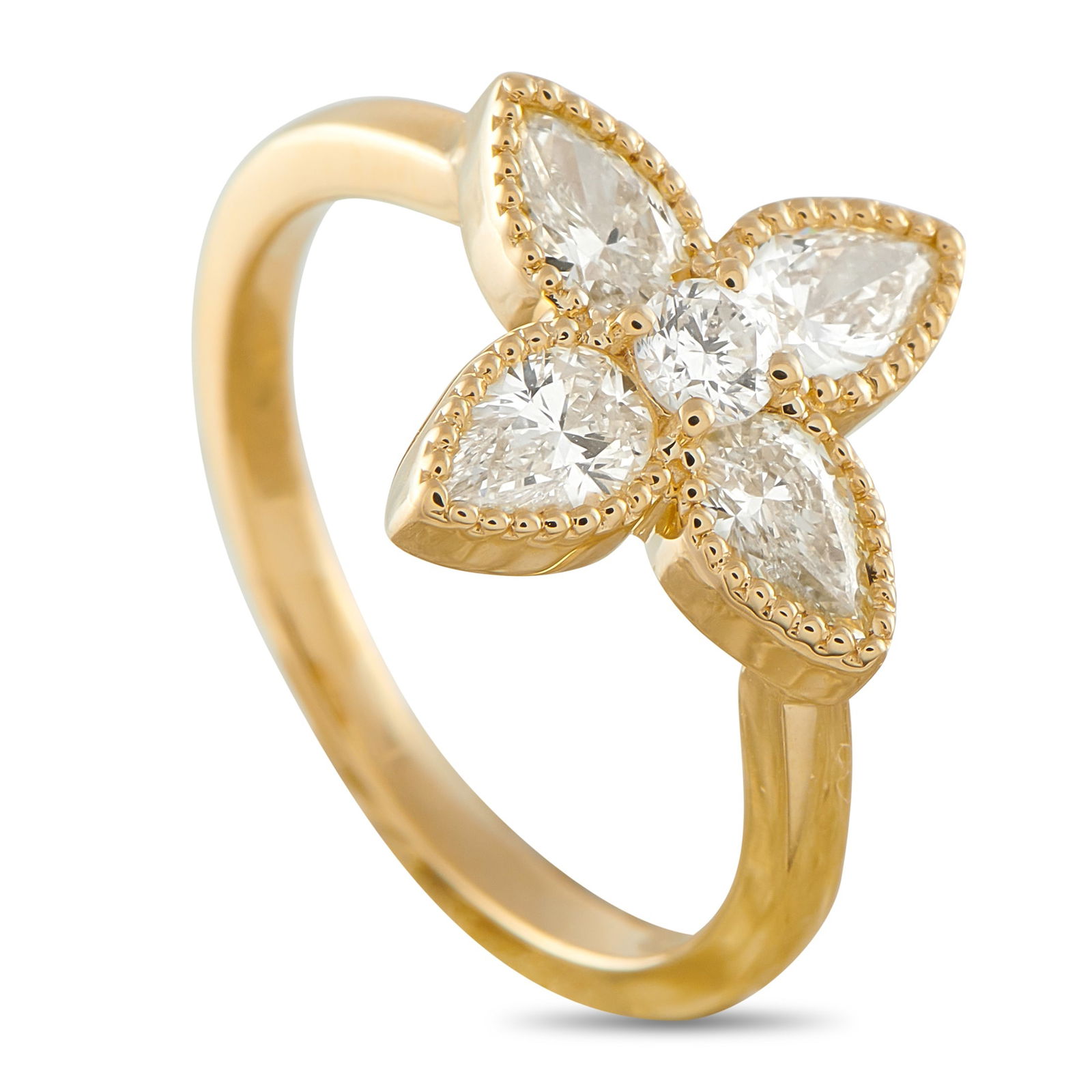 18K Yellow Gold 0.95ct Diamond Ring: This radiant ring is classic, elegant, and sophisticated. Set in 18K Yellow Gold, Diamonds with a total weight of 0.95 carats allow it to effortlessly catch the light every time it’s worn. It featur