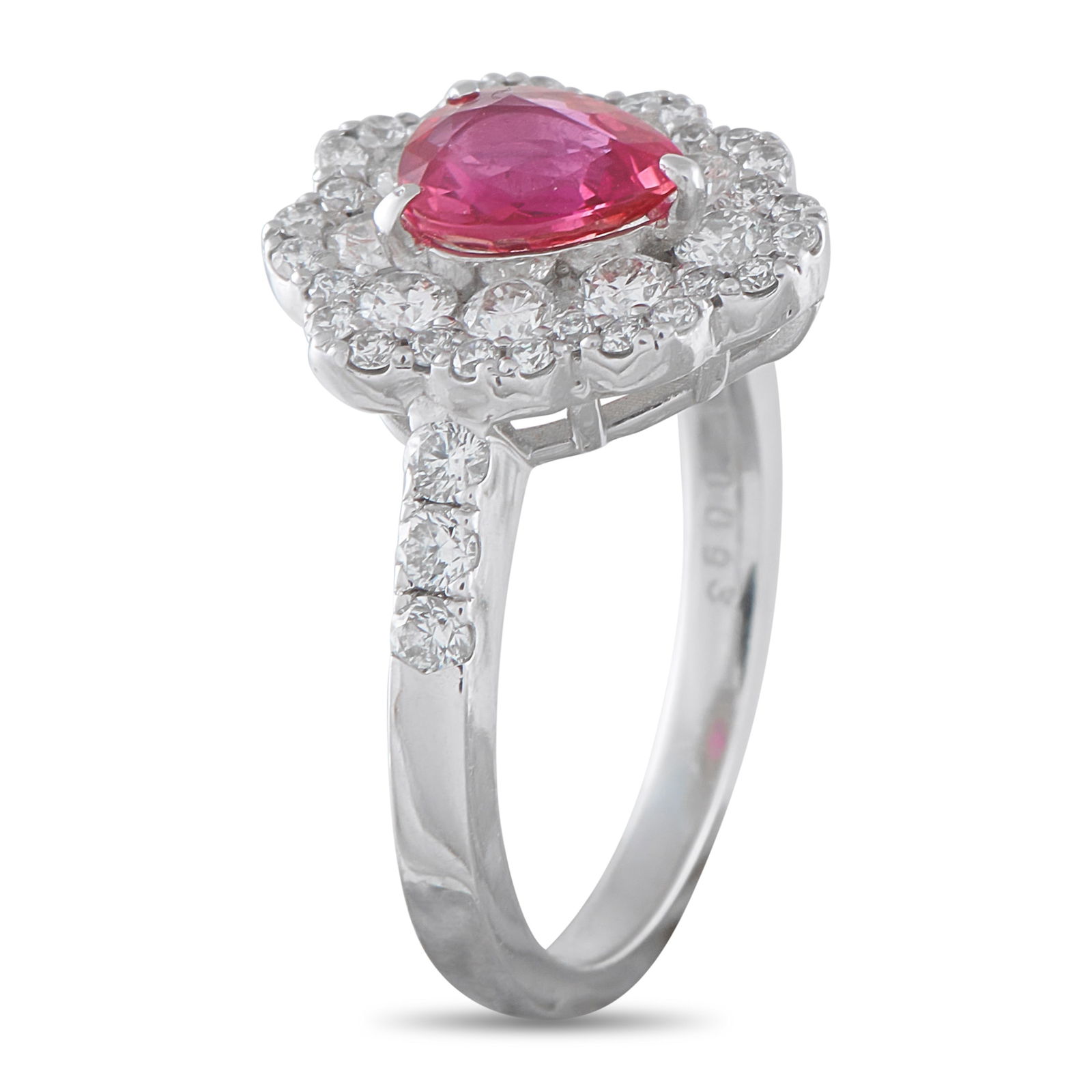 Platinum 0.93ct Diamond and Ruby Ring - 2