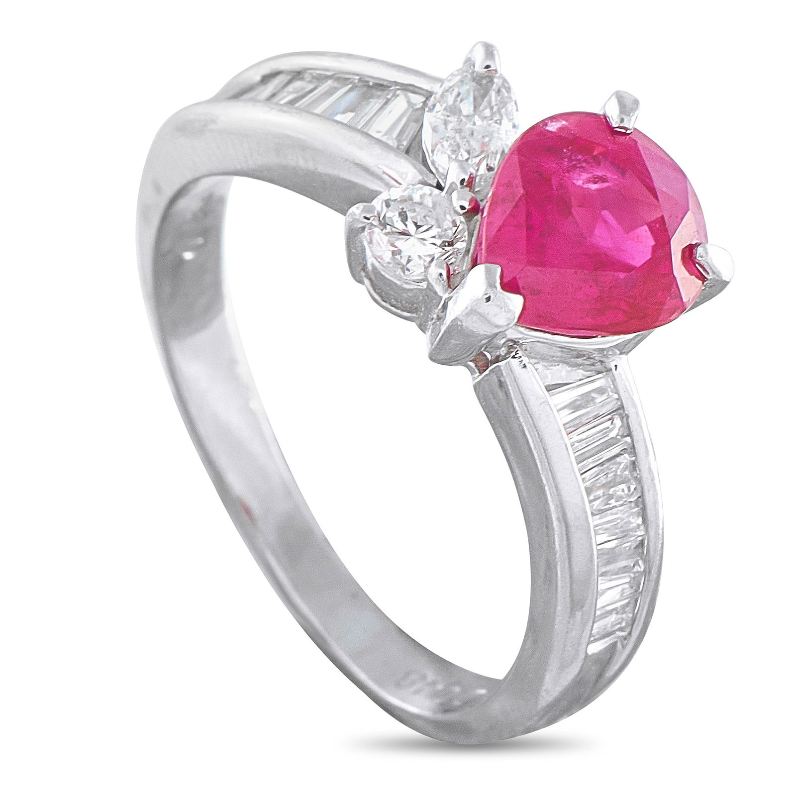 Platinum 0.48ct Diamond and Ruby Ring (1 of 5)
