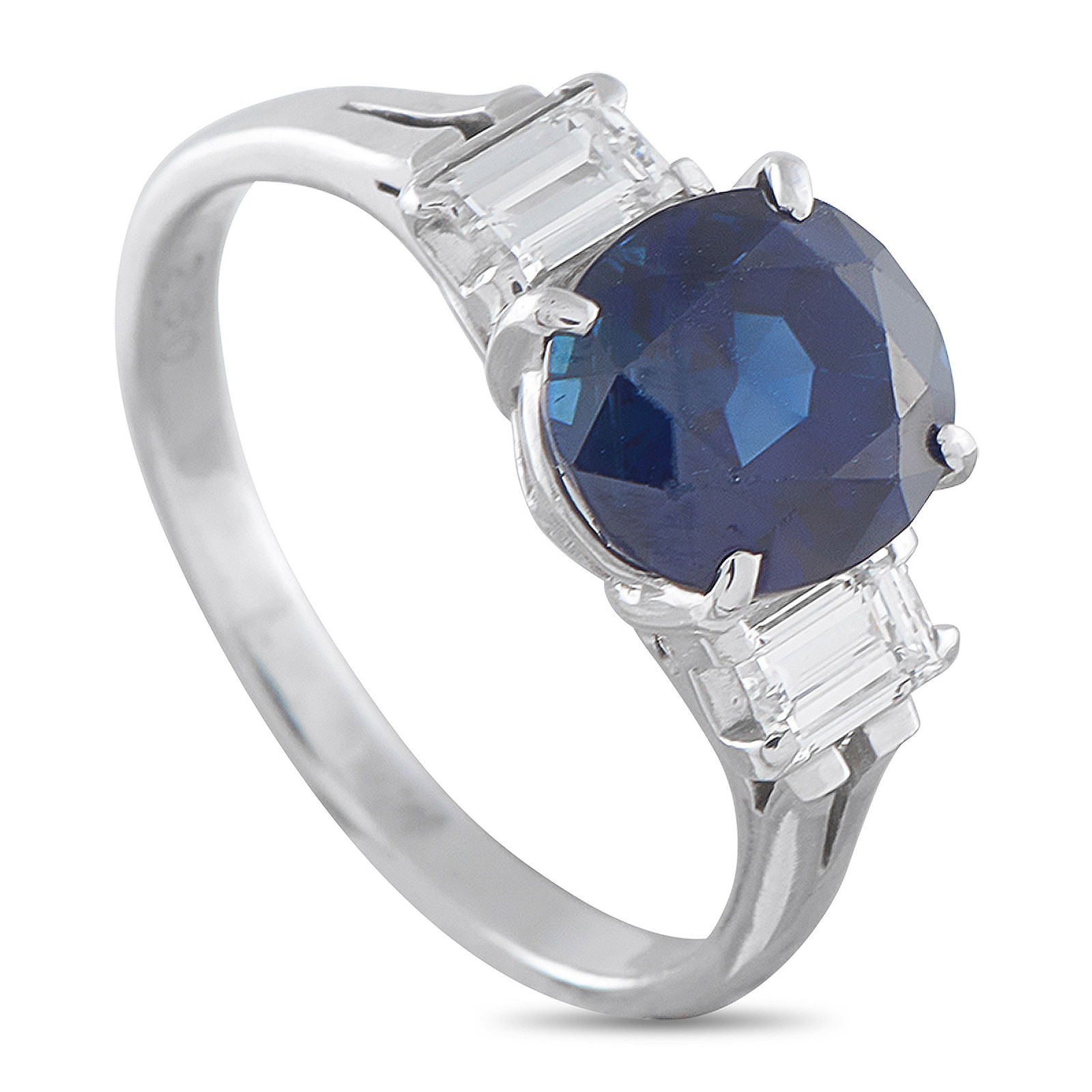 Platinum 0.25ct Diamond and Sapphire Ring (1 of 4)