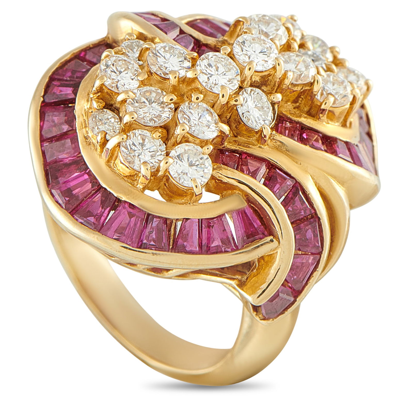 18K Yellow Gold 1.50ct Diamond and Ruby Ring (1 of 4)