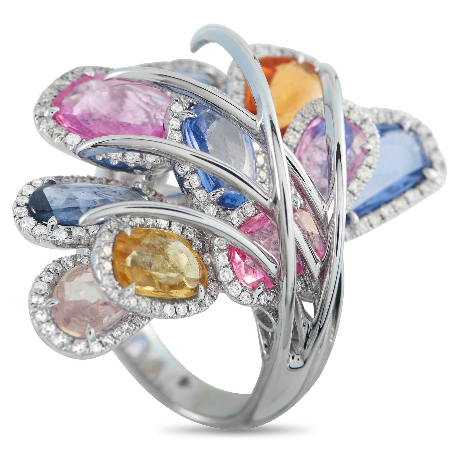 18K White Gold 1.65ct Diamond and Sapphire Ring (1 of 4)